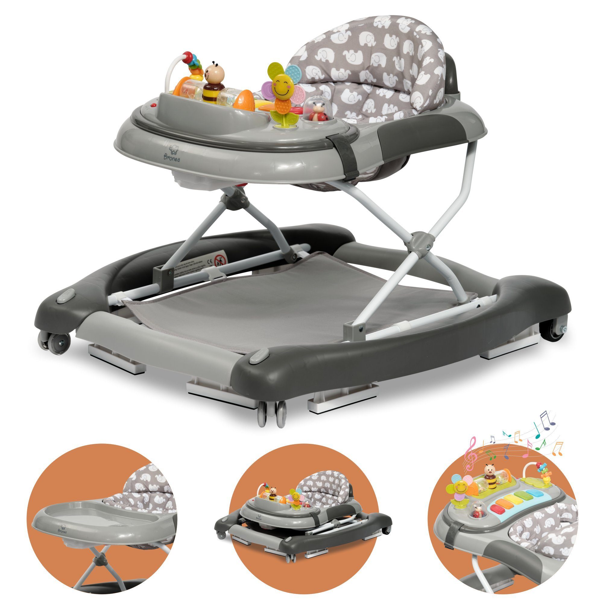 Bronea Lauflernhilfe 4in1 Gehfrei Baby Lauflernwagen Schaukel Lauflernhilfe günstig online kaufen