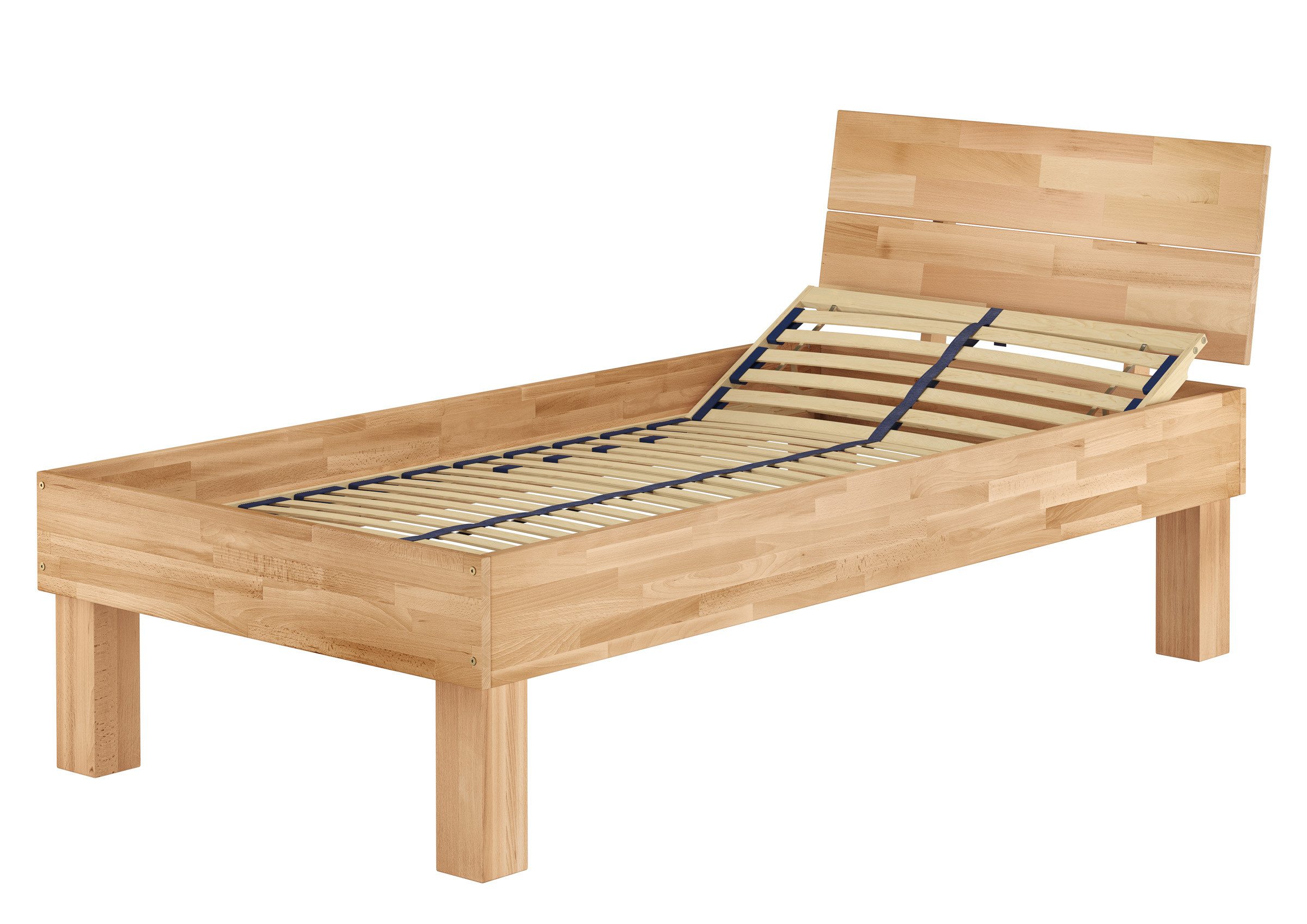 ERST-HOLZ Bettgestell Hohes Seniorenbett 100 x 200 cm Extra Stabil Buche Ma günstig online kaufen