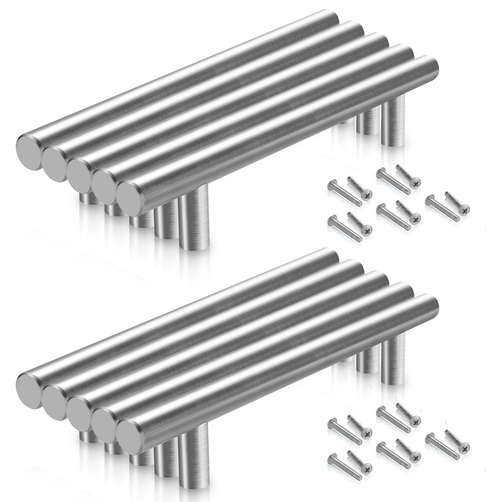 Clanmacy Möbelgriff 10x Möbelgriffe Stangengriff Edelstahl Küchengriffe Küche Bügelgriff (10-St., 10), 156x96MM/188x128MM/220x160MM*10MM/12MM