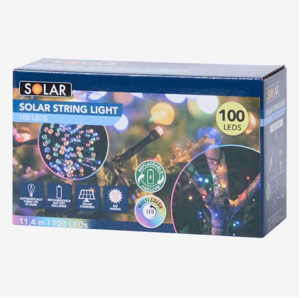 LED-Lichterkette Solar Lichterkette weiss-mehrfarbig