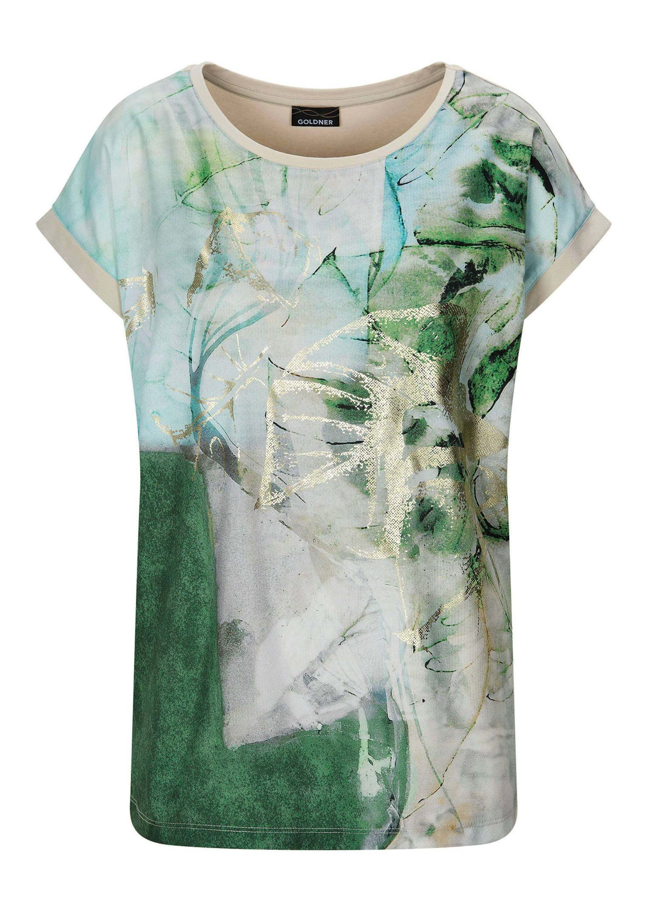 Print-Shirt Druckshirt mit Folienprint