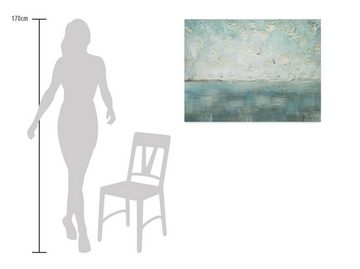 KUNSTLOFT Gemälde Der ewige Ozean 100x75 cm, Leinwandbild 100% HANDGEMALT Wandbild Wohnzimmer
