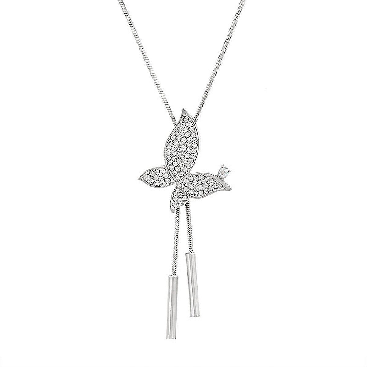 KARMA Lange Kette Halskette Damen Silber Schmetterling Anhänger (Damenhalsk günstig online kaufen