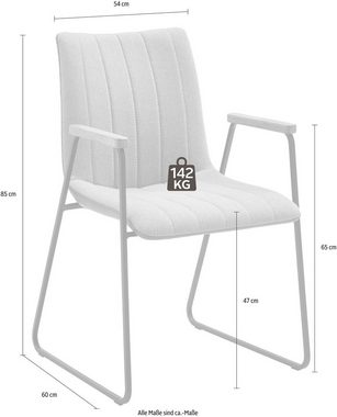 LebensWohnArt Stuhl 2er Set hochwertiger Design-Stuhl REVO anthrazit Eiche-Armlehnen
