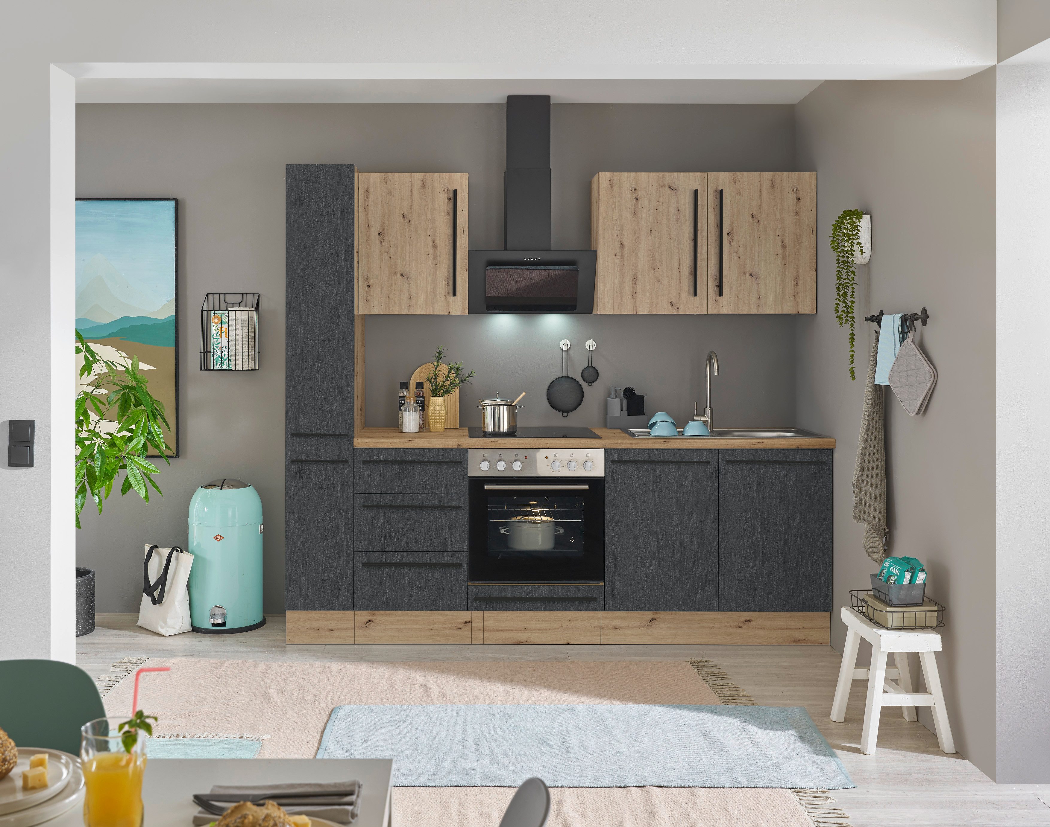 KOCHSTATION Küchenzeile Florida, Breite 240 cm, wahlweise mit E-Geräten,Sof günstig online kaufen