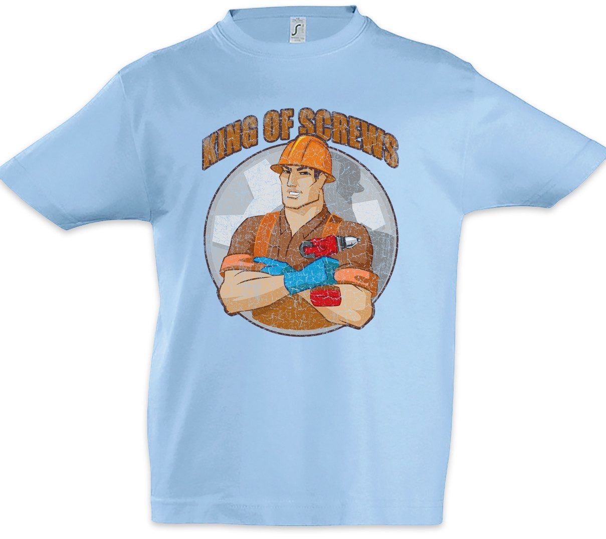 Print-Shirt King of Screws Kinder T-Shirt Schreiner Handwerk Handwerker Heimwerker