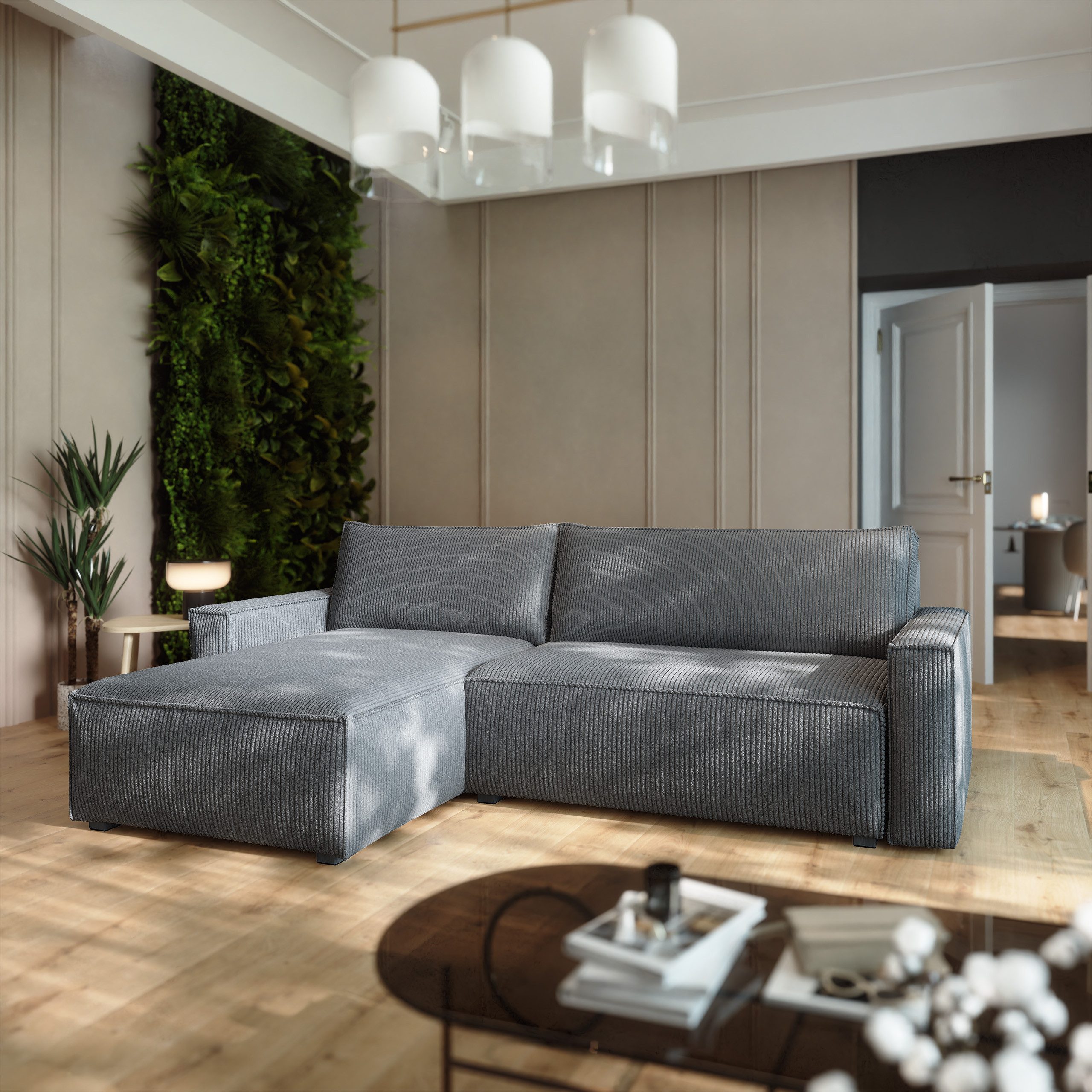 Masseno Ecksofa BESMIR mit Schlaffunktion L-Form, Sofa mit Bettkasten