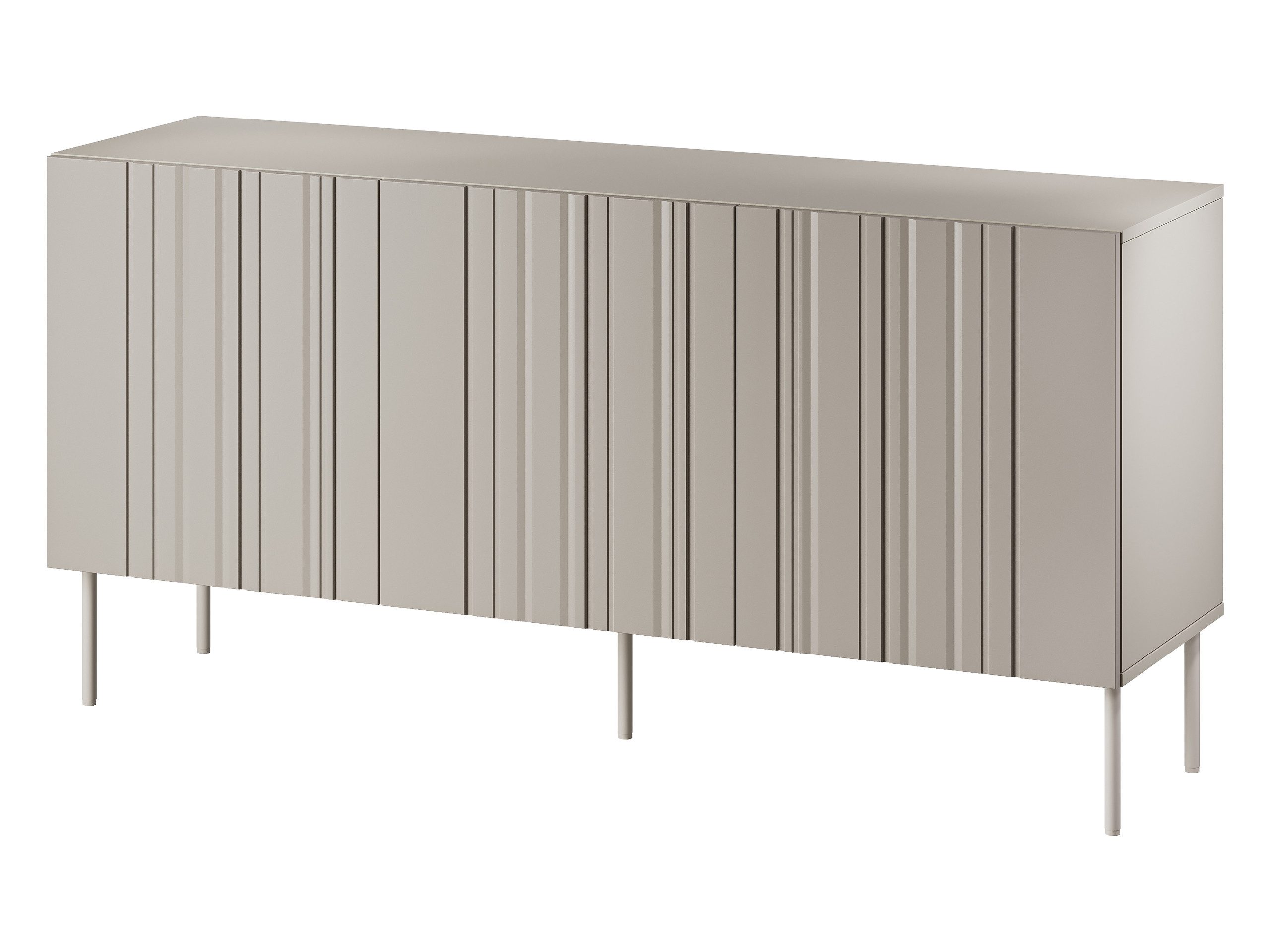 MIRJAN24 Kommode Isla 150 3D (mit drei Drehtüren), Metallfüße, 151x40x75 cm