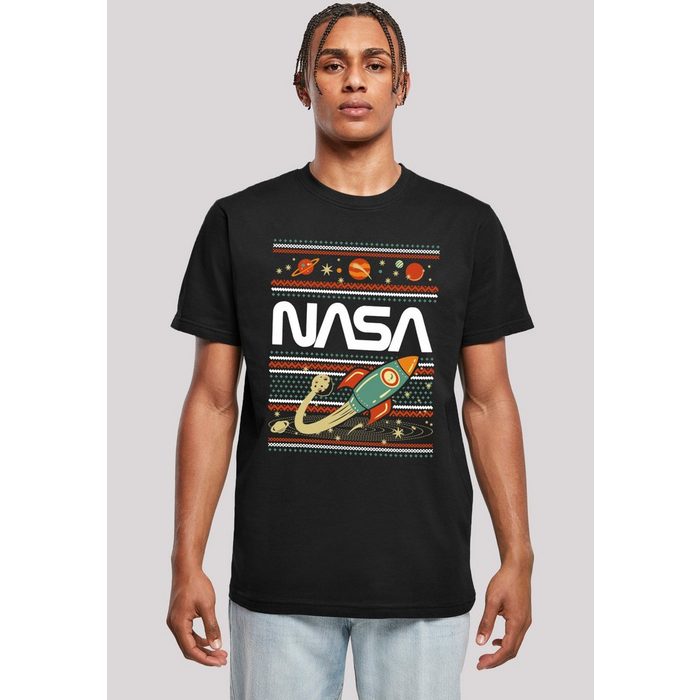F4NT4STIC T-Shirt NASA Fair Isle Herren Premium Merch Regular-Fit Basic Bedruckt