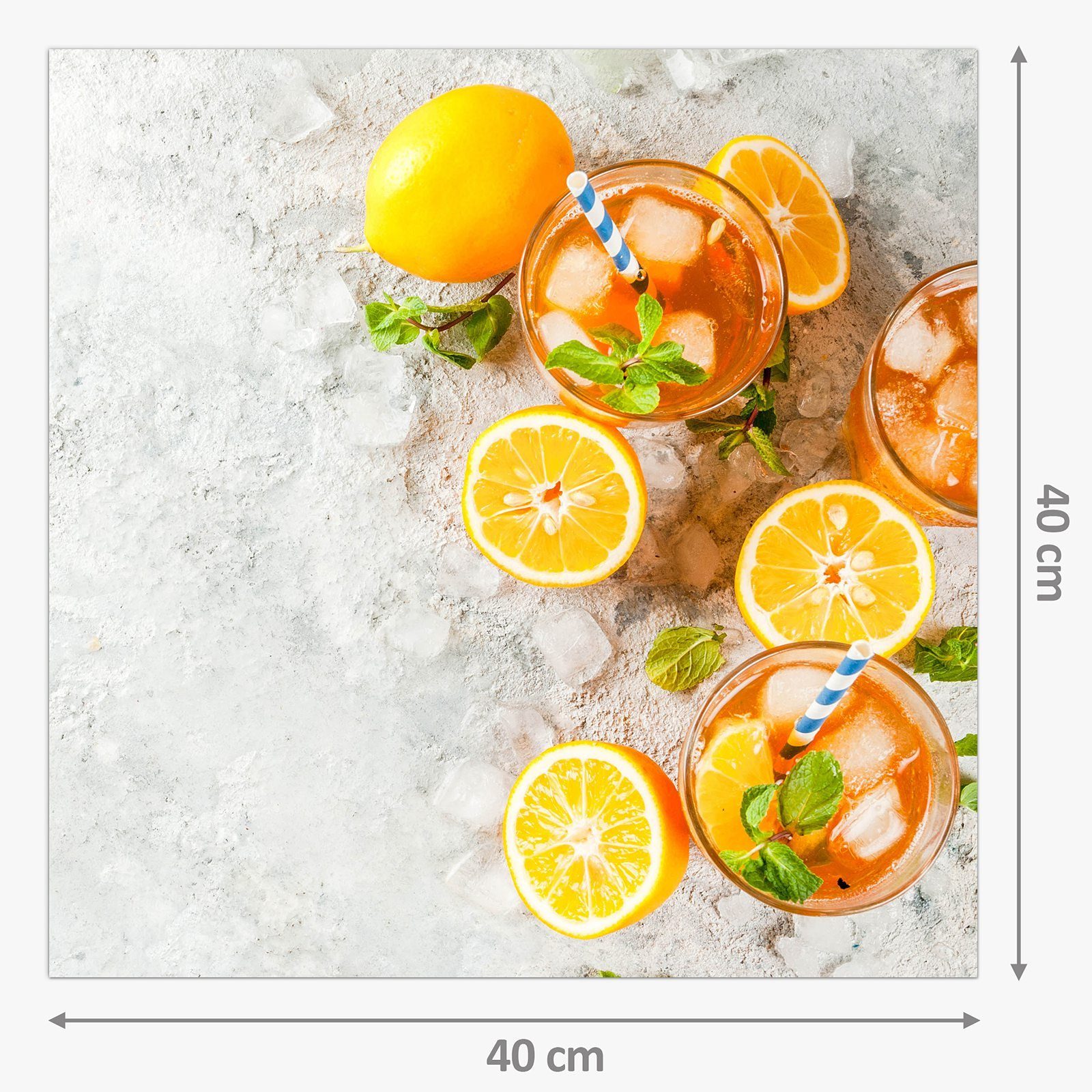 Küchenrückwand Glas Spritzschutz Motiv Primedeco Sommergetränke mit Küchenrückwand