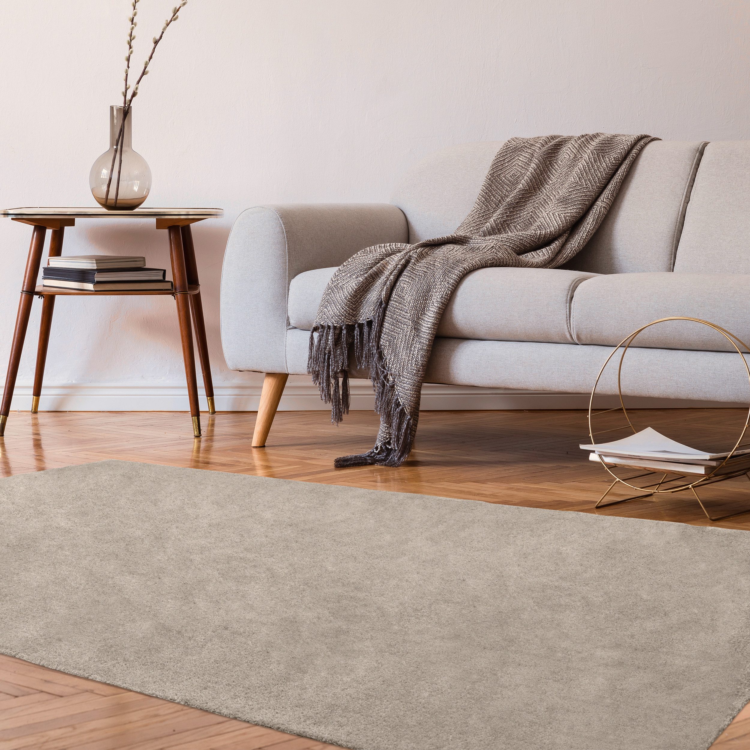 Teppich Flauschiger Kurzflor Teppich für Wohnzimmer oder Schlafzimmer, comflor, besonders rutschfest, waschbar, modern, nahtloser Rand, nicht gekettelt
