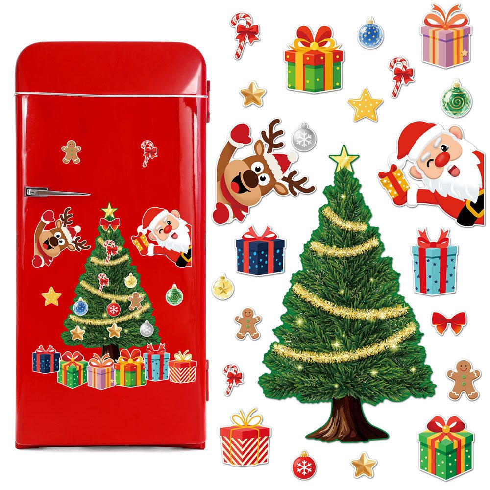 Bomiclss Magnet Kühlschrankmagnete Weihnachten, Weihnachtsdeko Magnet Set, mit Weihnachtsmann, Rentier & Weihnachtsbaum, Festliche …