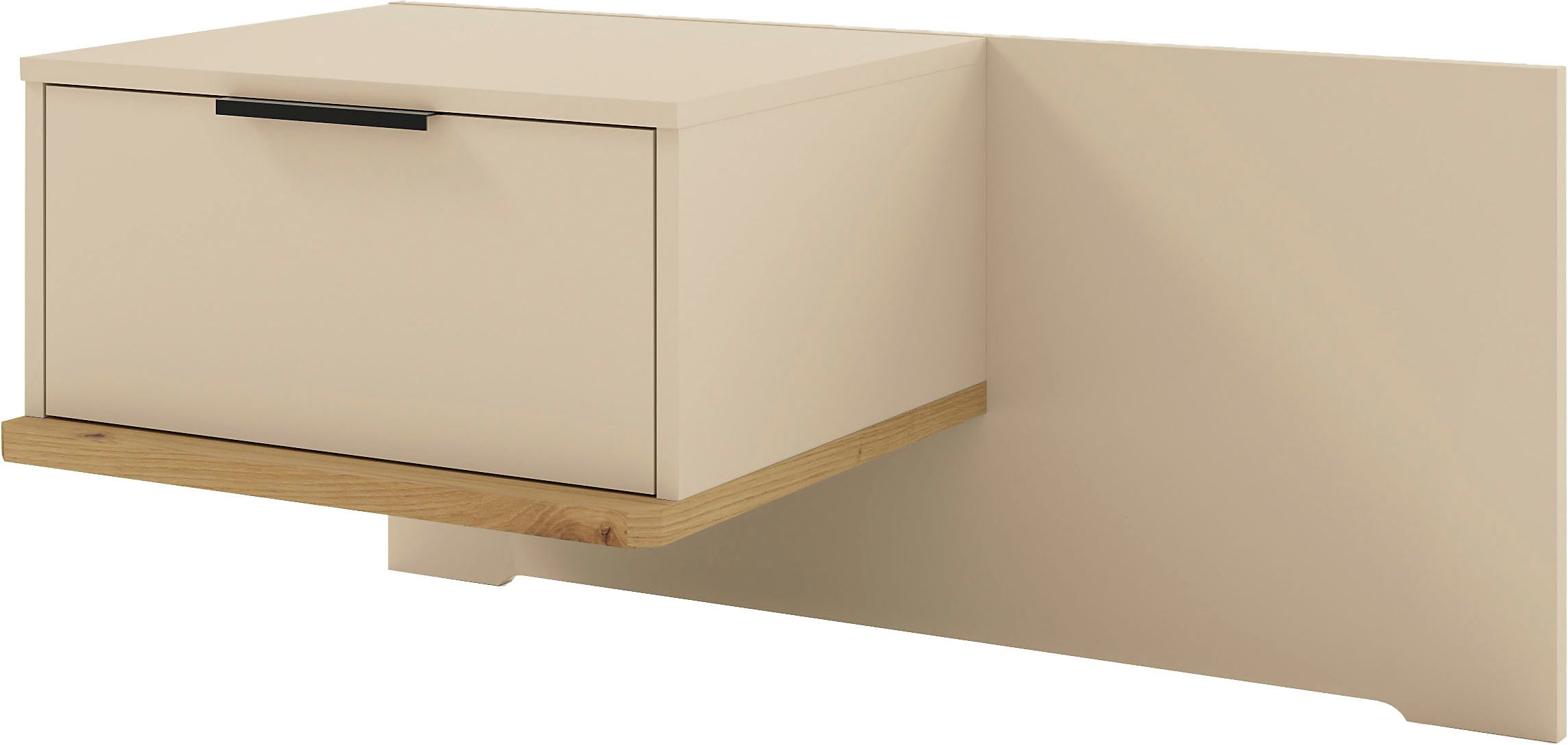 Musterring Nachtschrank Isabelle verschiedene Farben, Unterboden in Eiche, Maße B50/90 x H43 x T47 cm