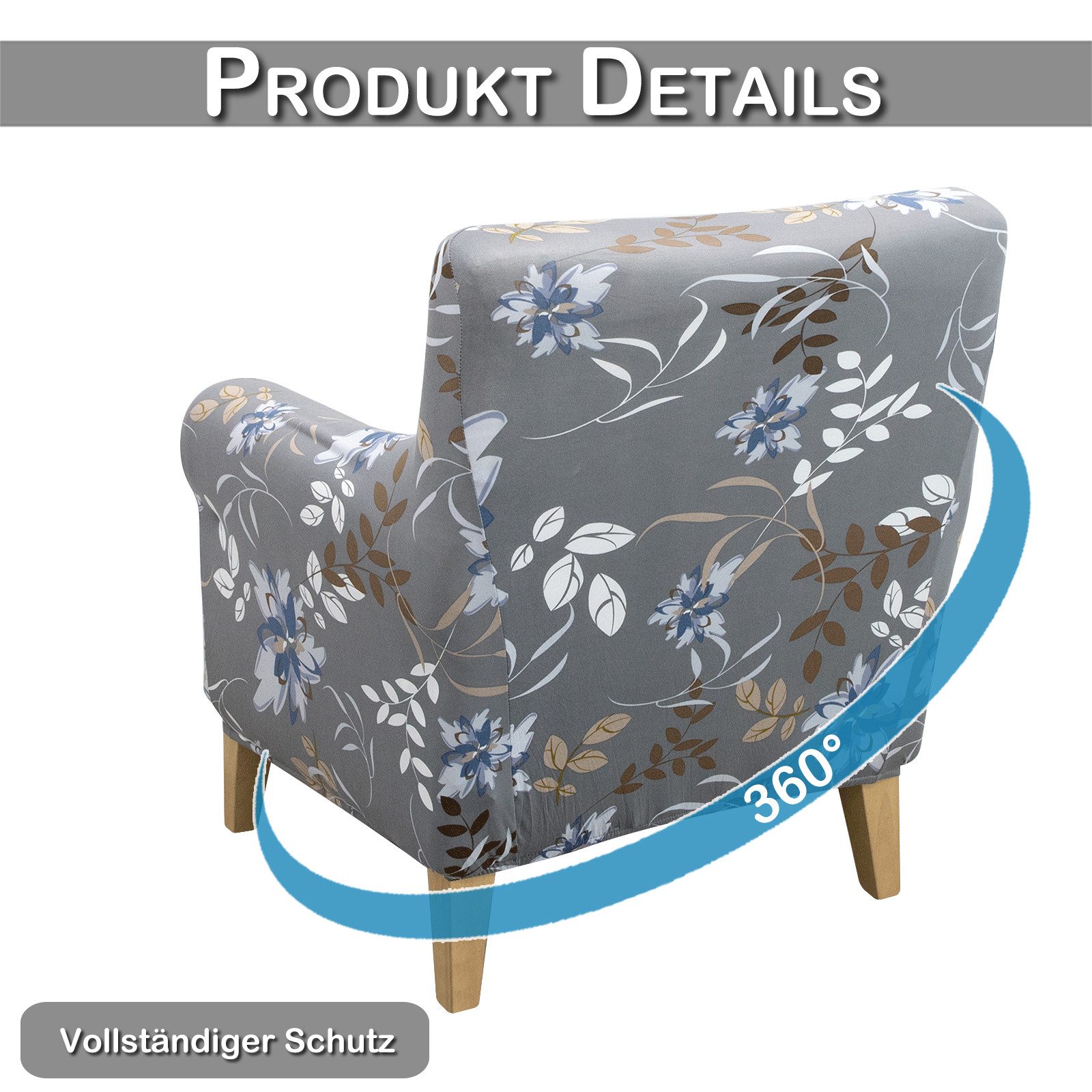 Rosnek Sofahusse Sofabezug 1 Sitzer Sesselhusse Sofaüberzug Elastisch Unive günstig online kaufen