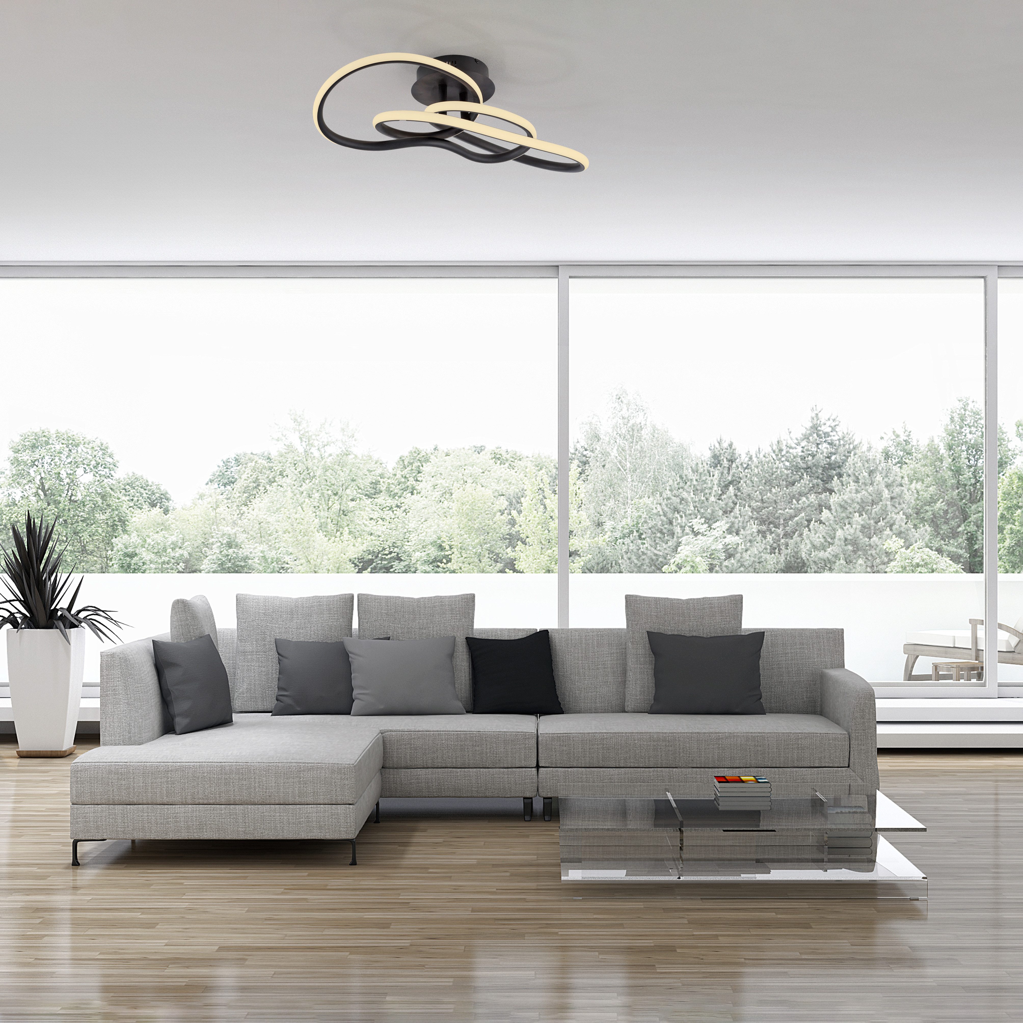 Paul Neuhaus LED Deckenleuchte TWIST, Memoryfunktion, LED fest integriert, Warmweiß, Stufenlos dimmbar über Lichtschalter, Memoryfunktion