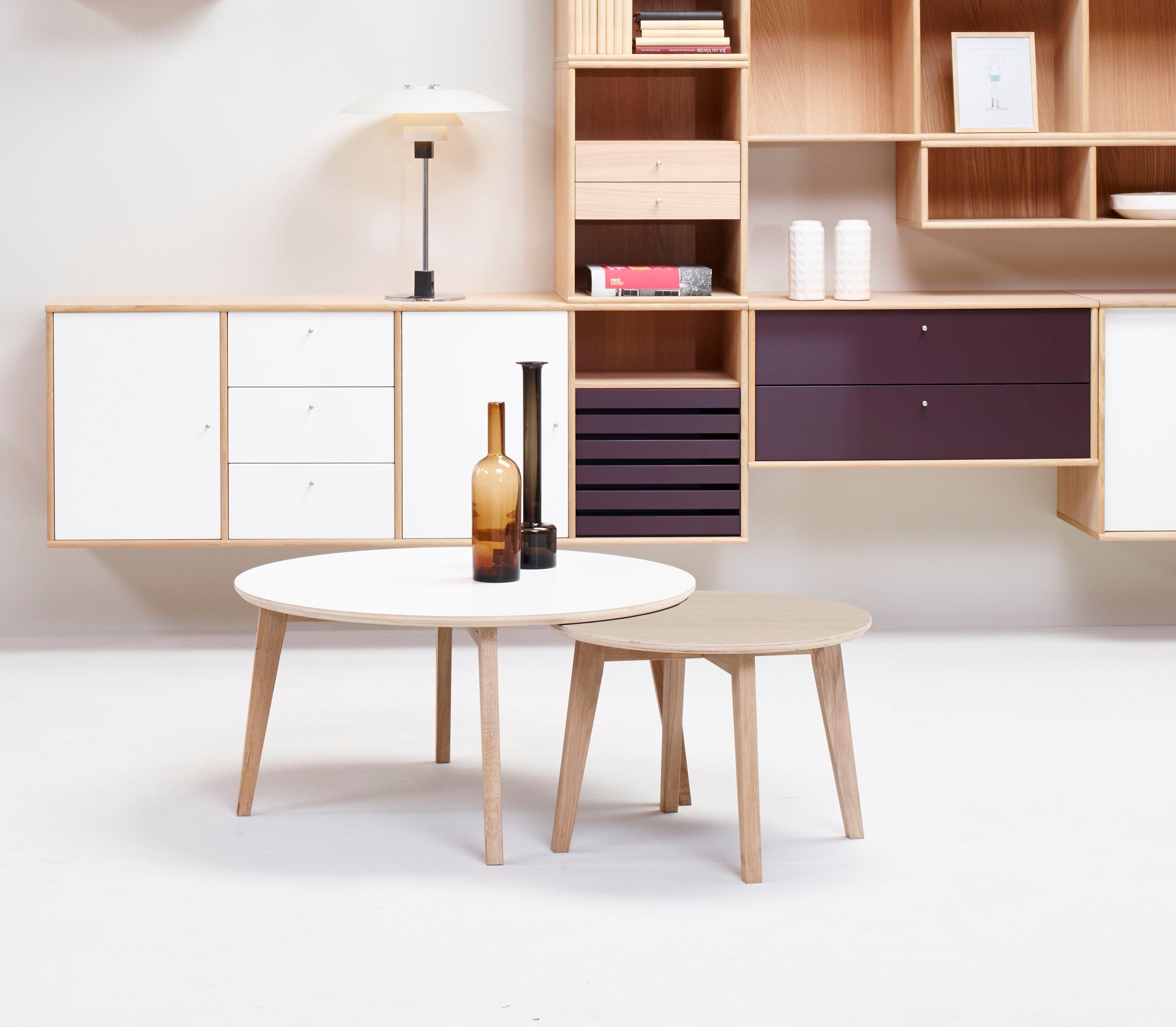 Hammel Furniture Basic Couchtisch und zwei Single, Massivholz naturfarben aus zwei by Farben, Gestell Größen Hammel in