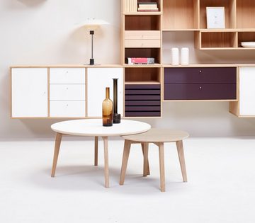 Hammel Furniture Couchtisch Basic Single, in zwei Größen, Rund, Massivholzgestell, stabiler dänische Design Kaffeetisch, Sofatisch