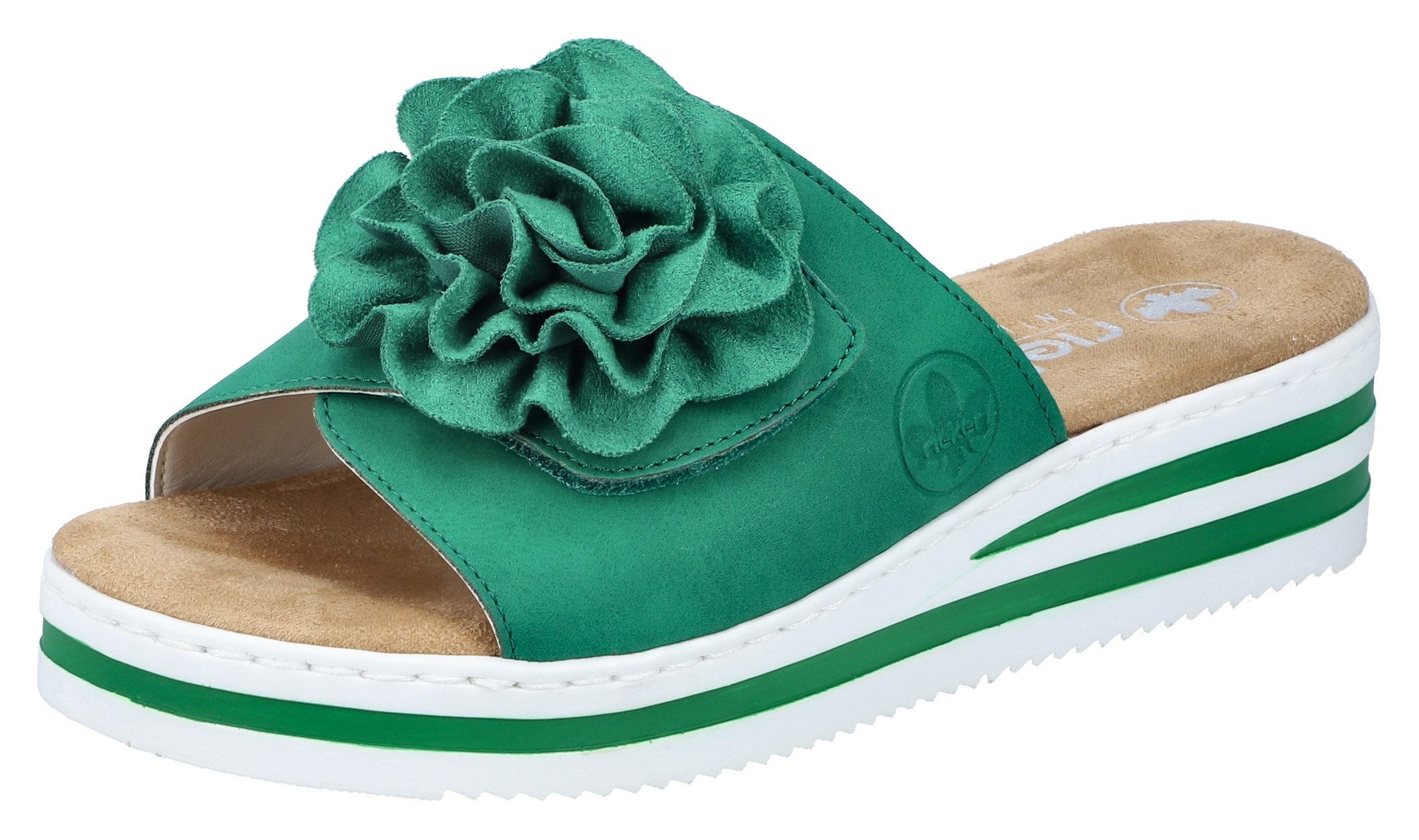 Rieker Pantolette, Sommerschuh, Poolslide, Strandschuh, Keilabsatz, mit Kle günstig online kaufen