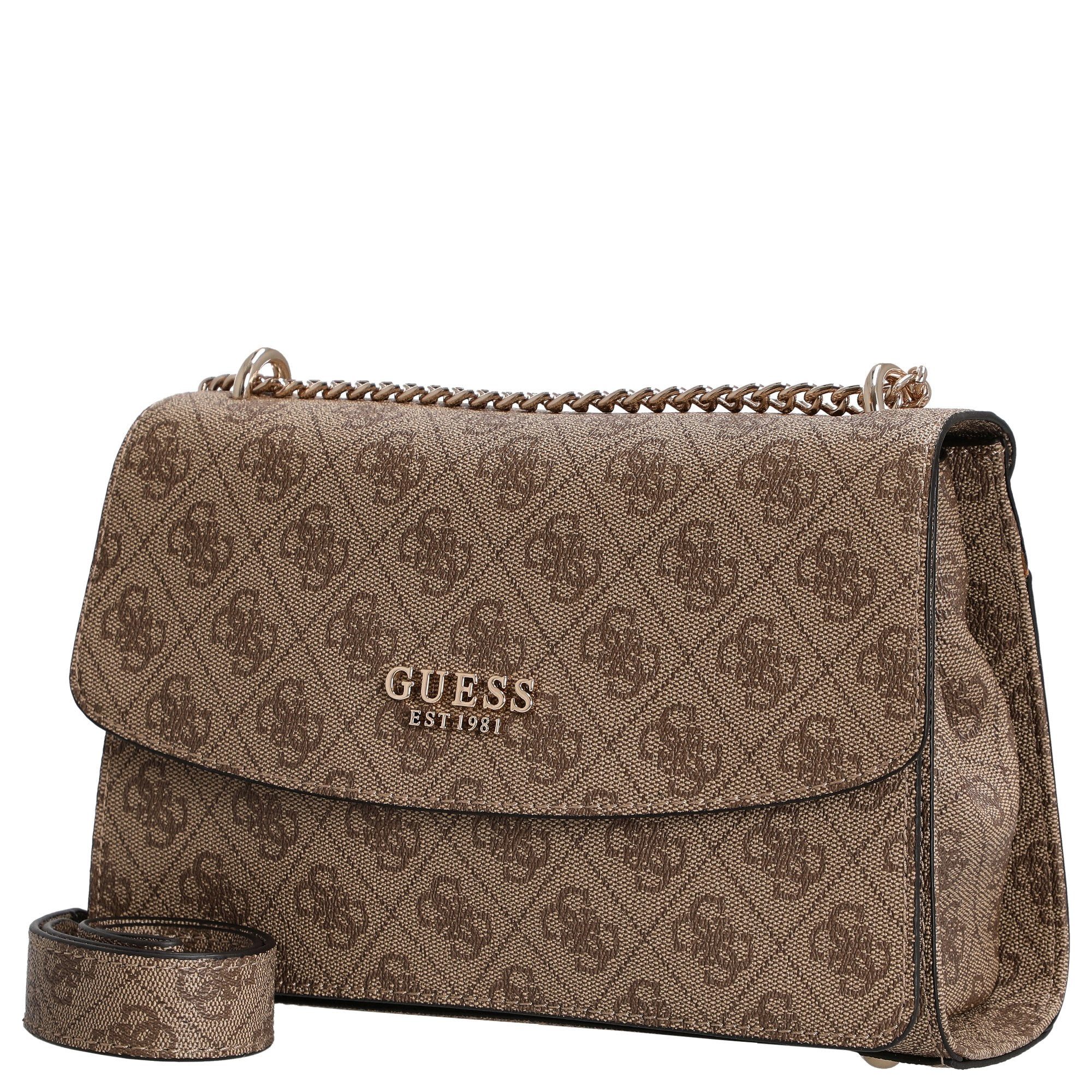 Guess Umhängetasche Calista XBody Falp - Schultertasche 24 cm (latte logo) günstig online kaufen