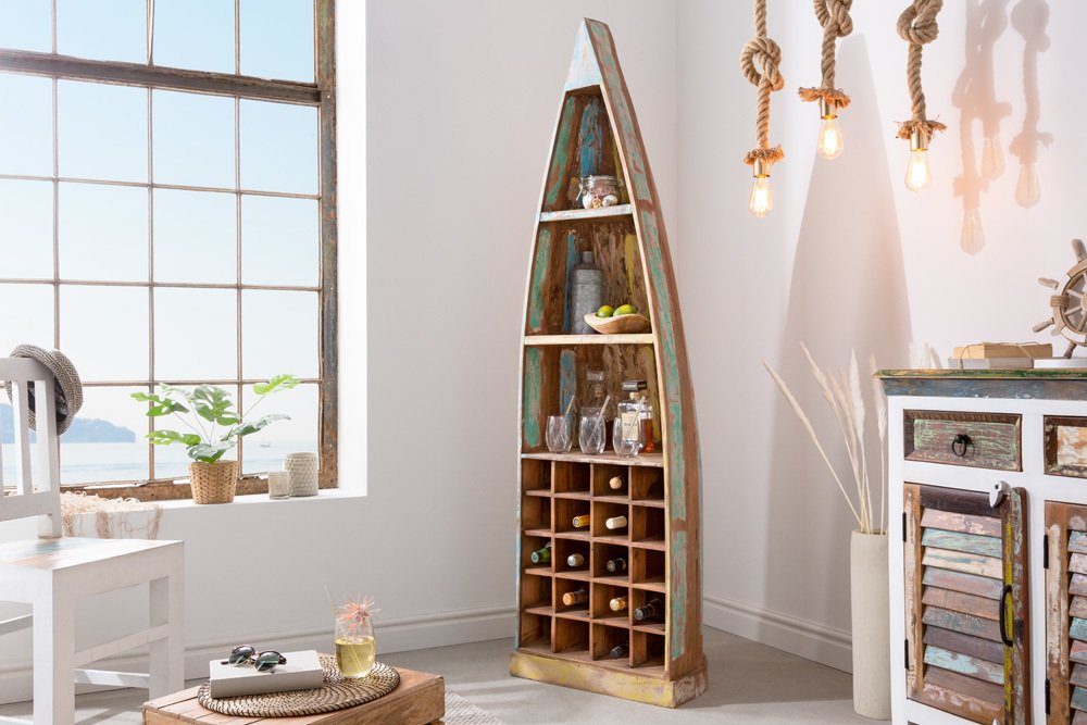 riess-ambiente Weinregal JAKARTA 190cm natur / braun / bunt, Einzelartikel günstig online kaufen