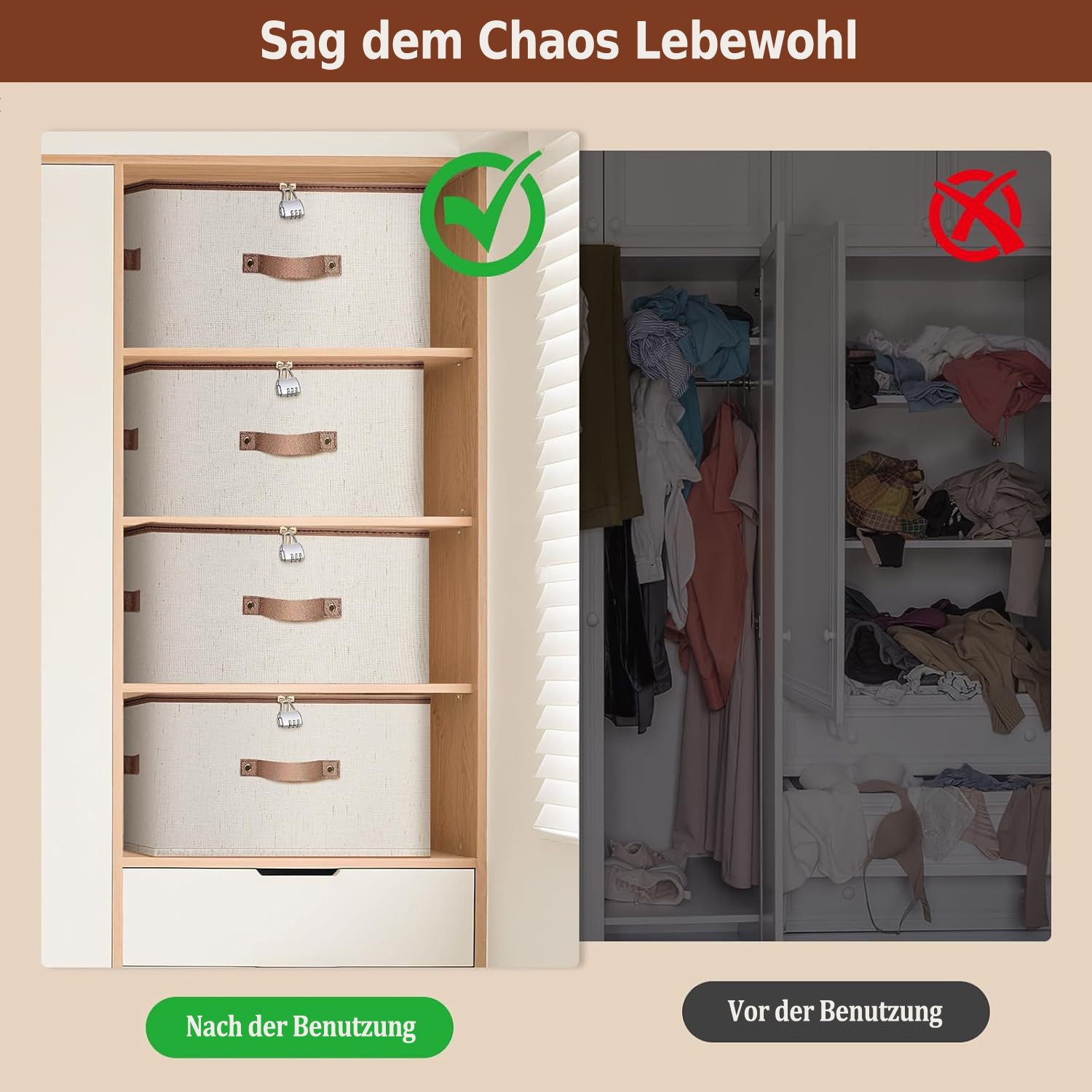 Diwzbyn Aufbewahrungsbox Faltbare Aufbewahrungsbox mit Deckel, aufbewahrungskoffer mit Reißverschluss – Bild 3 von 5