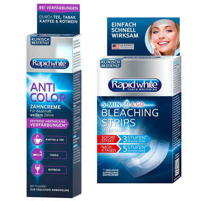 Rapid white Zahnbleaching-Kit Anti Color Zahncreme 75 ml + Express Bleaching Strips SET
