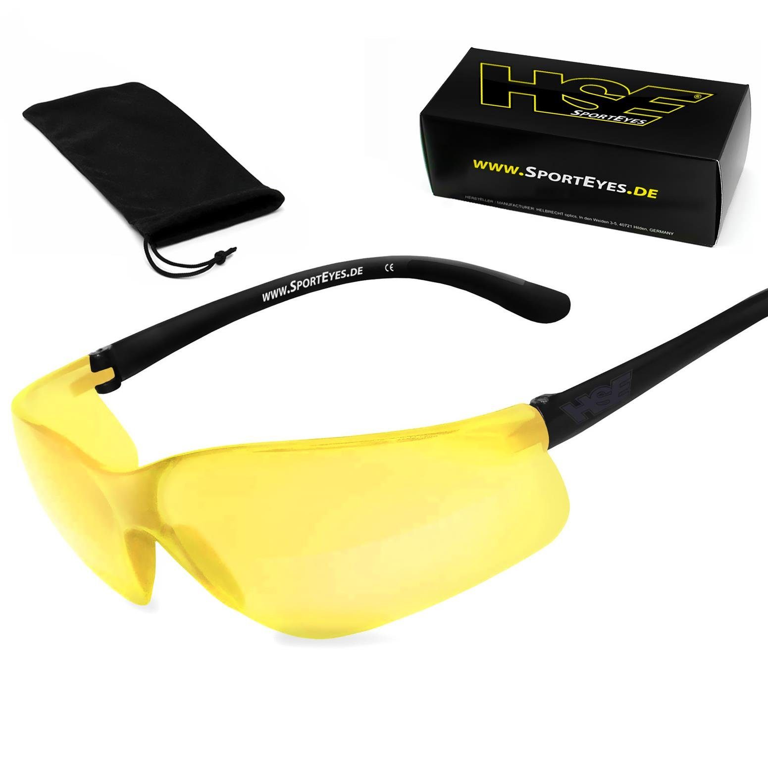 HSE - SportEyes Sportbrille Steinschlagbeständig 1.0, DEFENDER durch Kunststoff-Sicherheitsglas