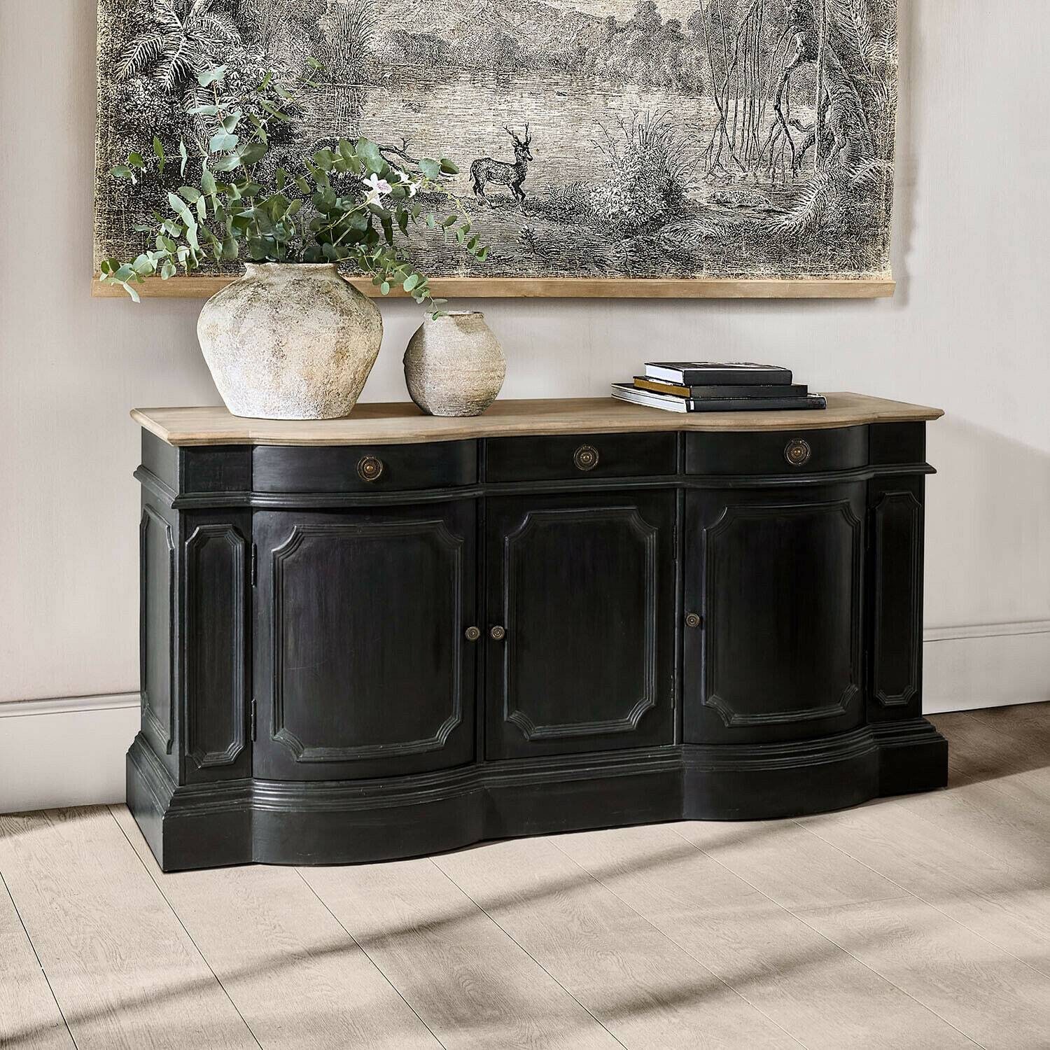 Mirabeau Kommode Sideboard Rélovine antikschwarz/braun