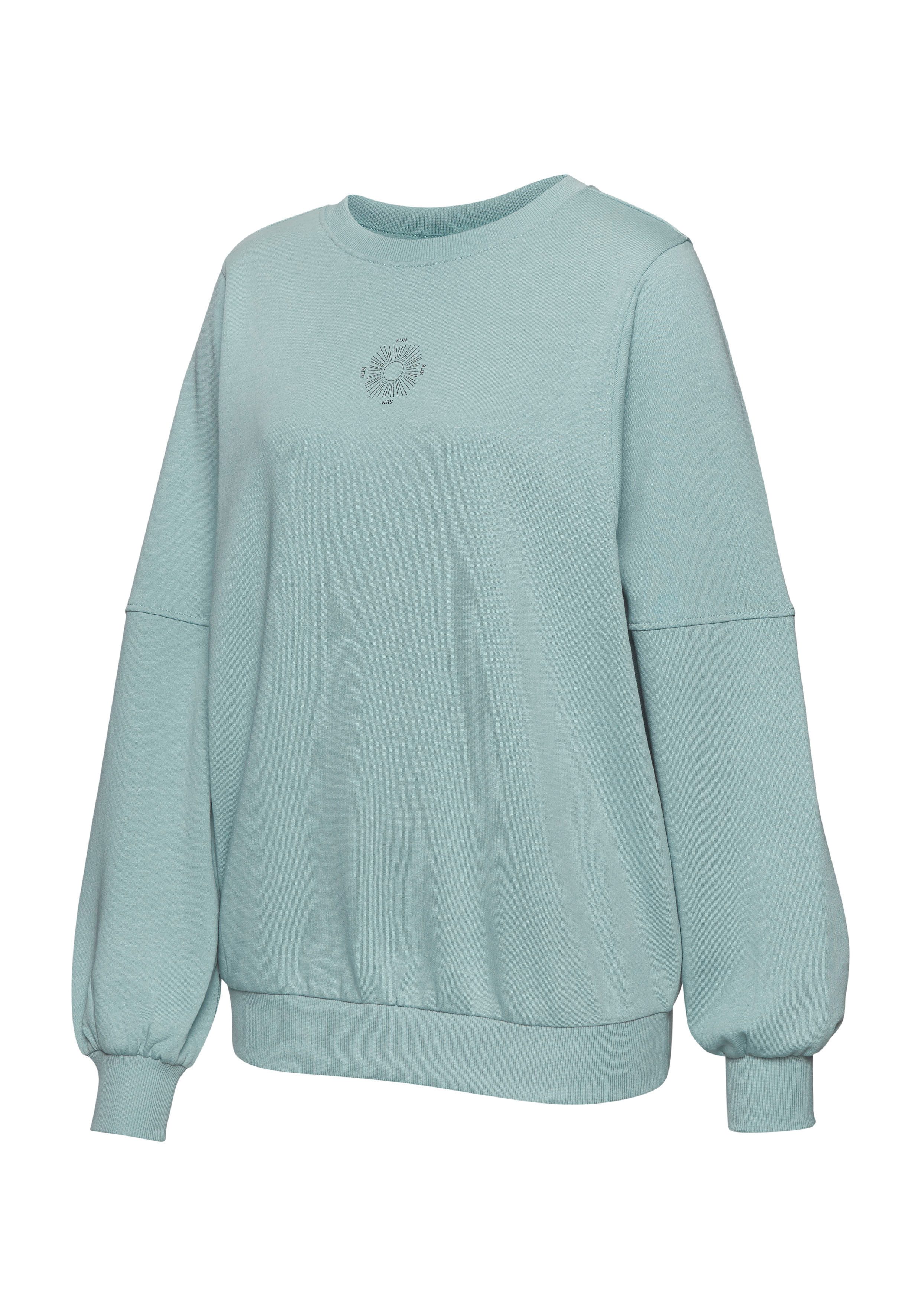 Buffalo Sweatshirt Loungeshirt mit großem Rückenprint- mit Glanz-Effekt, Loungewear