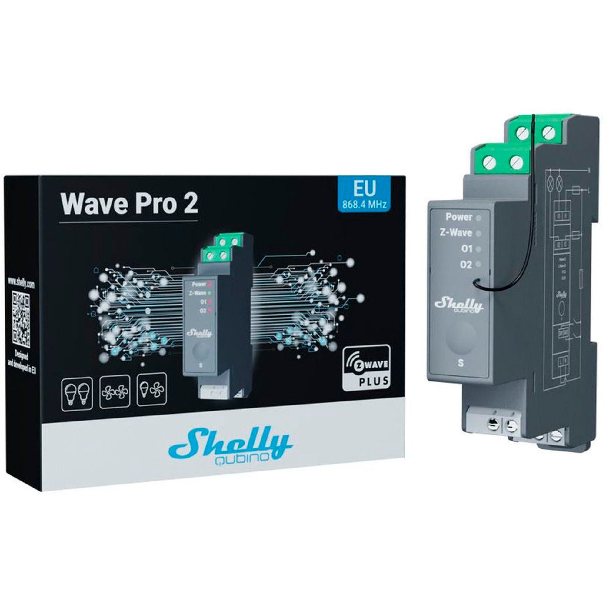 Shelly Qubino Wave Pro 2, Relais Smart-Home-Zubehör