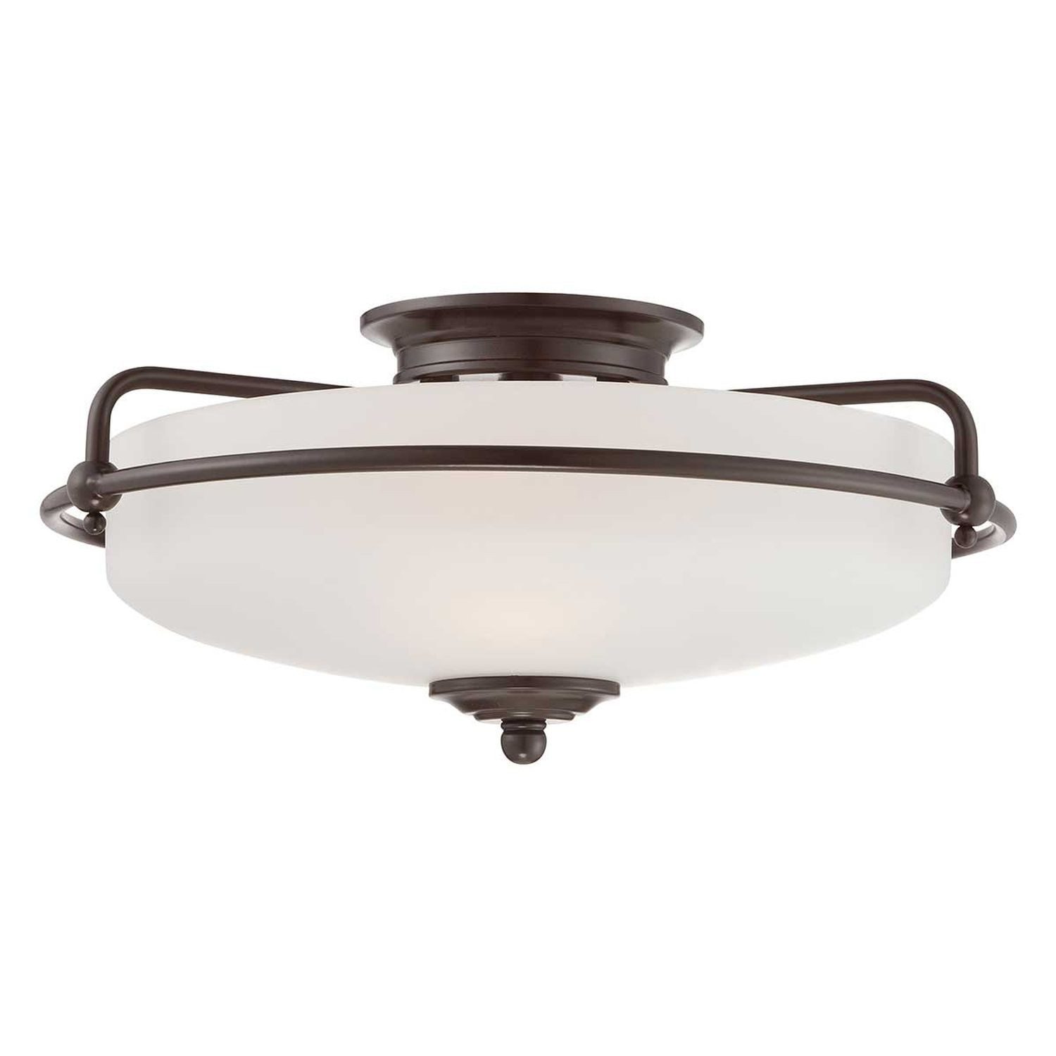 Licht-Erlebnisse Deckenleuchte ASPERO, ohne Leuchtmittel, Metall Glas E27 Ø 42,2 cm rund in Bronze Antik Weiß 3-flammig