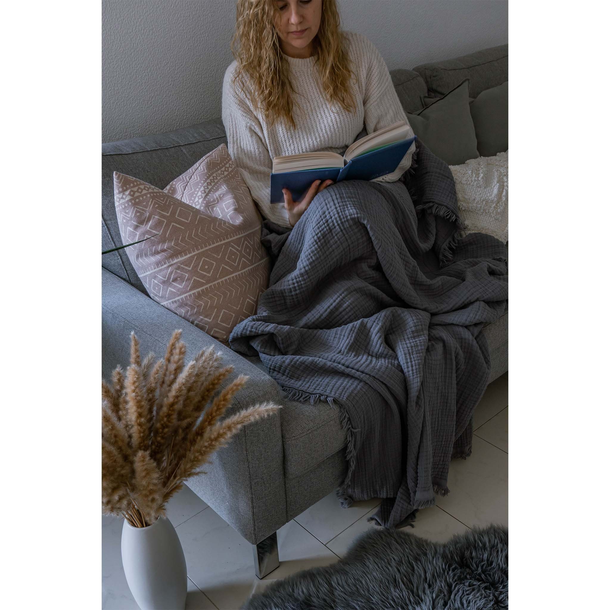 Plaid Musselin Sofadecke - Tagesdecke - günstig online kaufen