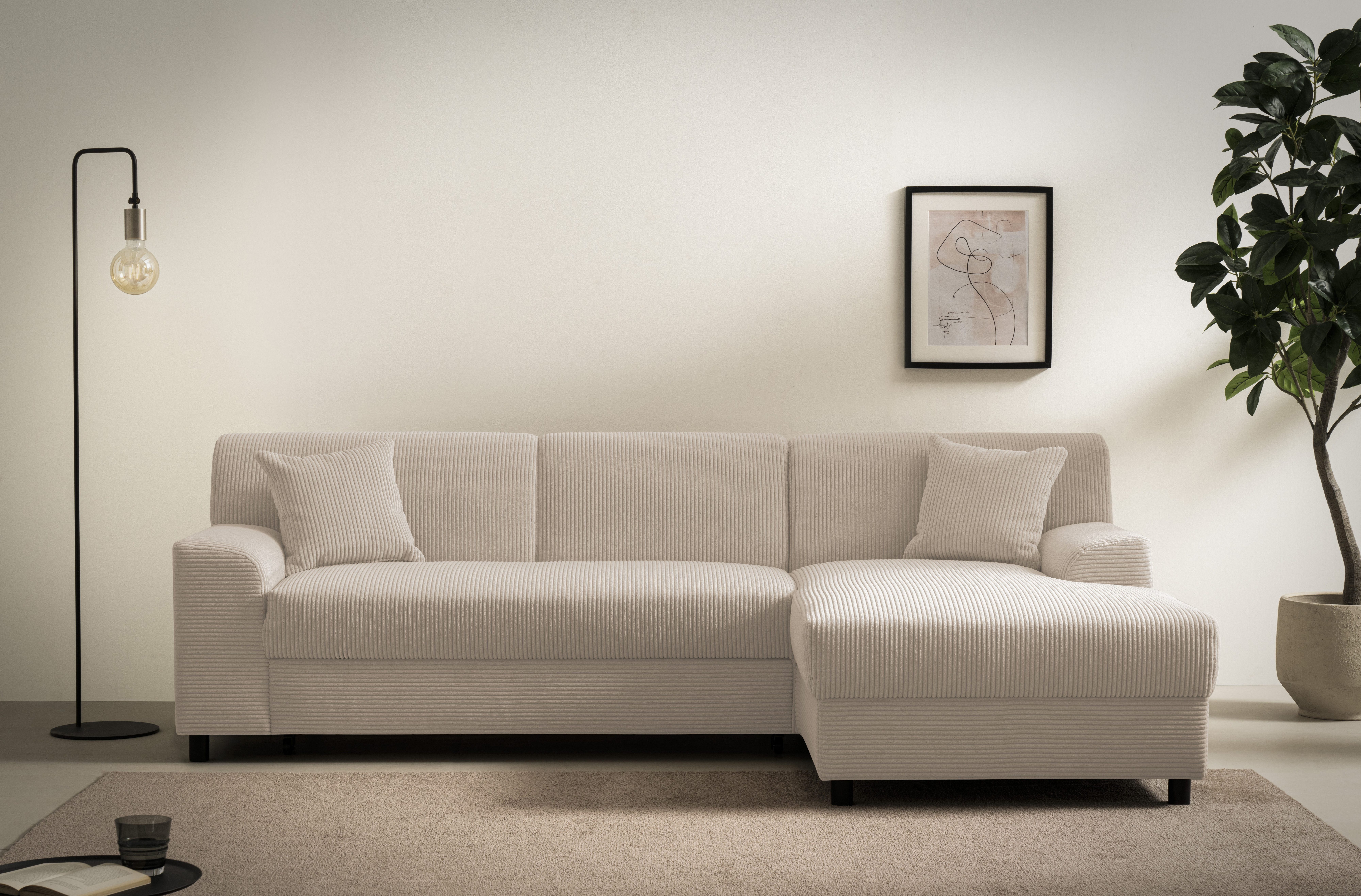 DOMO collection Ecksofa "Turah 2, Cord oder Luxus-Microfaser, mit Federkern günstig online kaufen
