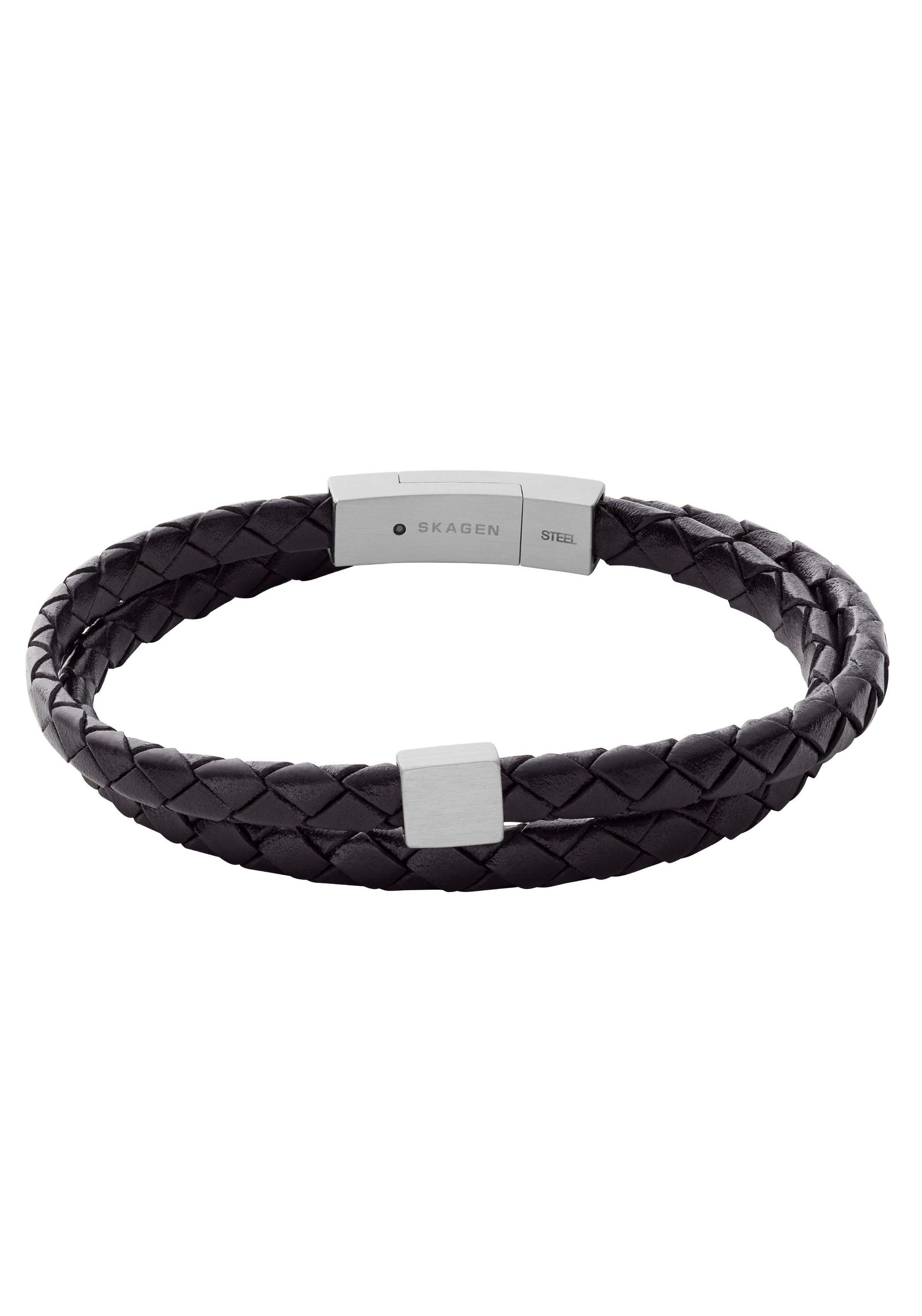 Skagen Lederarmband HULSTEN, SKJM0184040, mit Zirkonia (synth)
