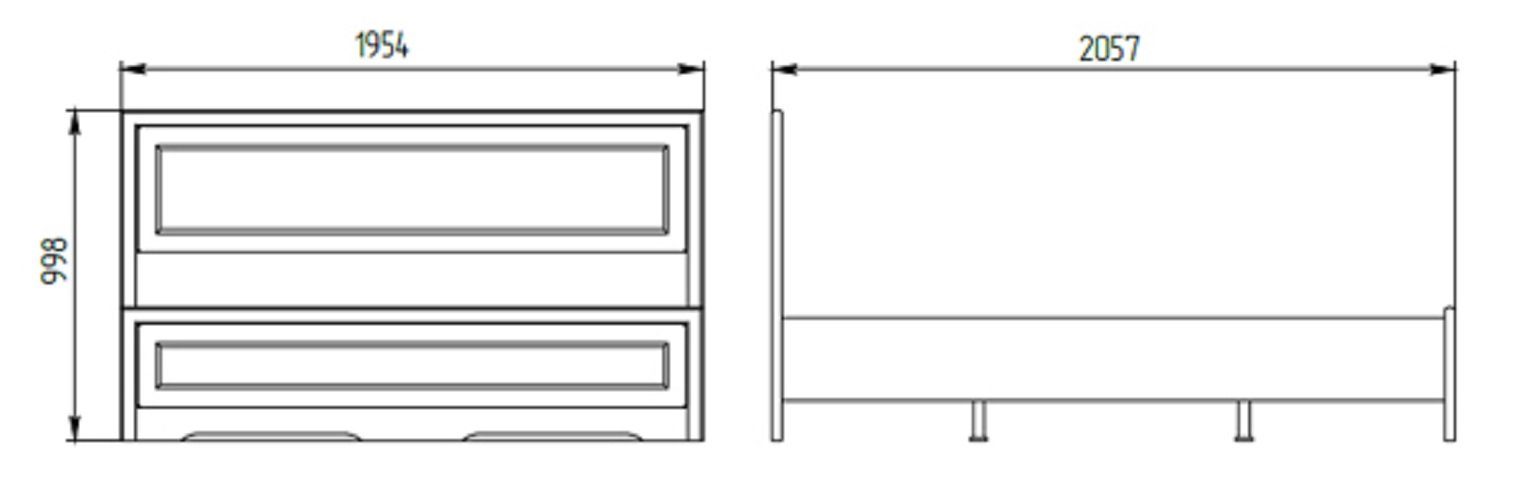 Bett Kleiderschrank Nachtkonsolen), + 4-St., 2 cm Liegefläche: 140 Tiwoli, (Set, 200 Schlafzimmer-Set + Bett Feldmann-Wohnen x