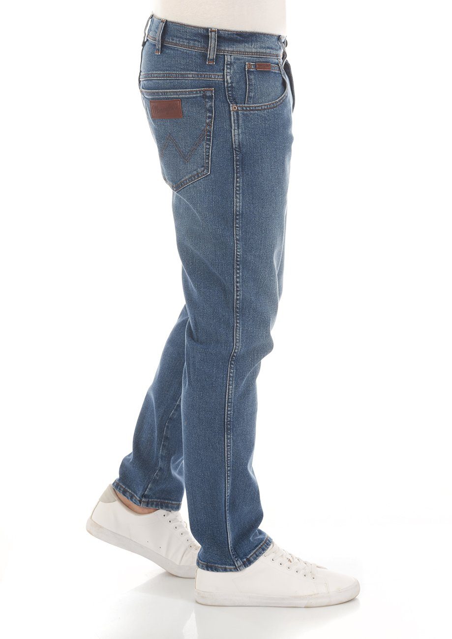 Herren Hose Fit Wrangler Slim Texas Sky Jeanshose Blue mit (W12SHN31X) Slim-fit-Jeans Stretch Denim