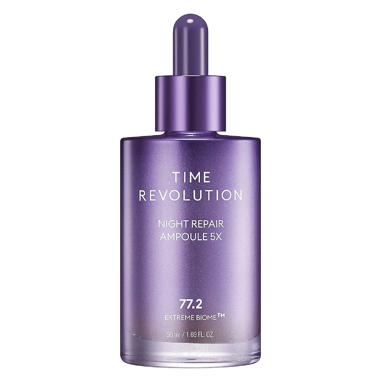 Missha Gesichtspflege Time Revolution Night Repair Ampoule 5X – Intensive Nachtpflege gegen Hautalterung, 1-tlg., Extreme Biome Komplex, revitalisierender Multivitaminkomplex