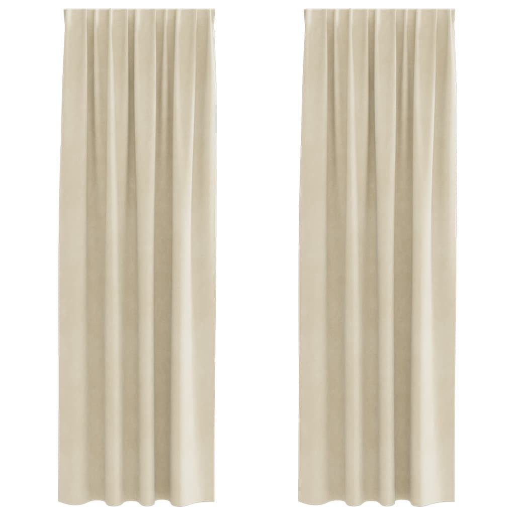 vidaXL Vorhang Vorhänge 2 stk. Creme 140 x 225 cm Samt (2 St), Samt