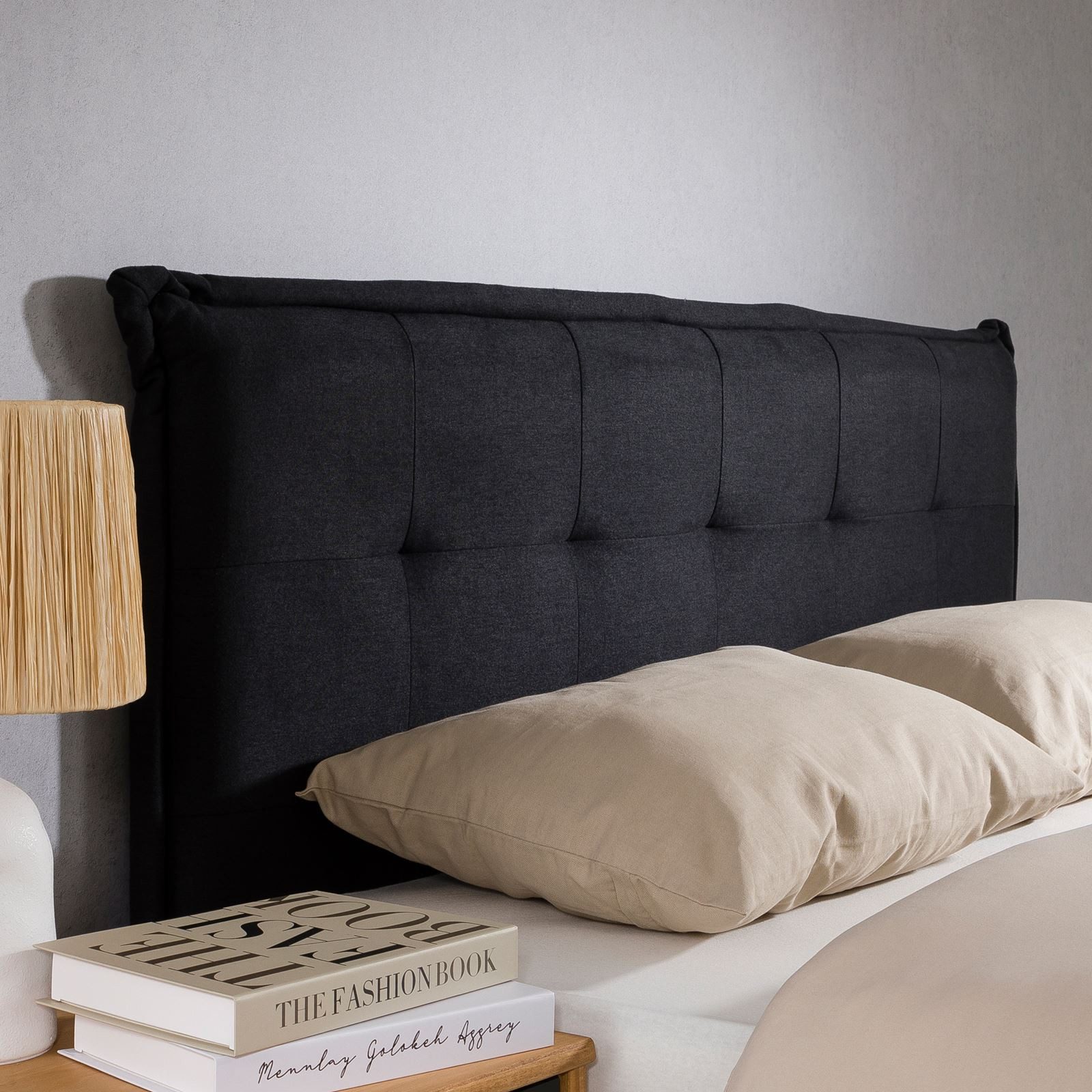 IDIMEX Kopfteil EBEYA, Bettkopfteil 120cm, Headboard Kopfteil gesteppt mit Stoffbezug schwarz