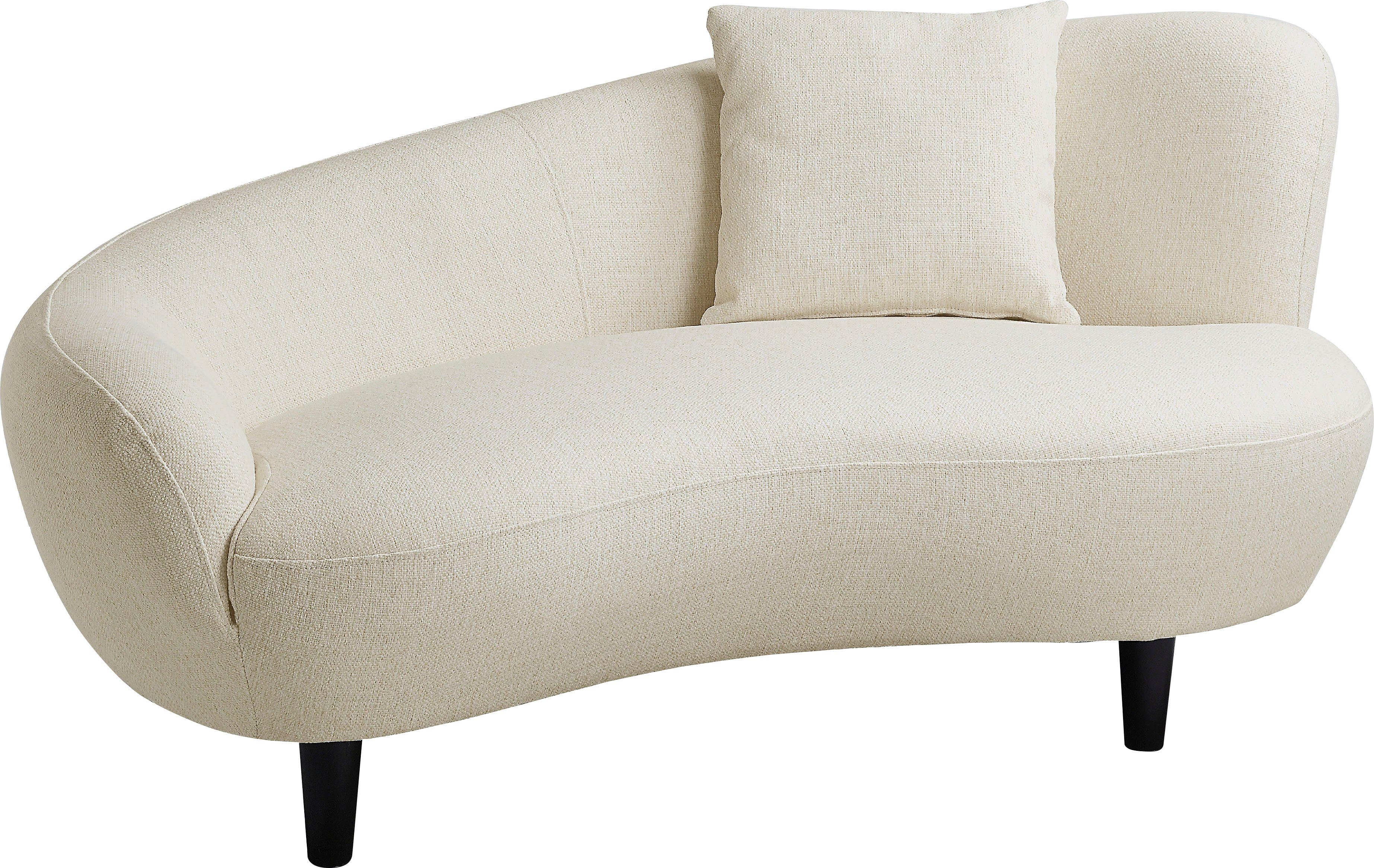 ATLANTIC home collection Chaiselongue Olivia, Nierenform-Sofa mit  Zierkissen im Originalbezug, Wellenunterfederung für besonders hohen  Sitzkomfort