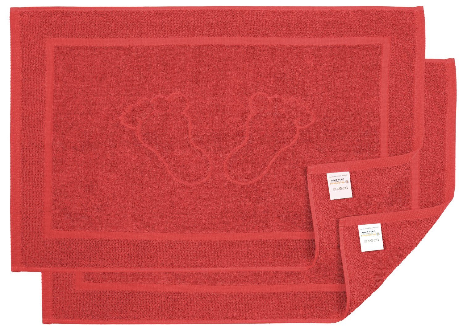 Duschvorleger (2-St) Duschmatte, Rot cm Badematte Badetücher BANANALU 50x70 700g/m2 (1547) Baumwolle Badvorleger