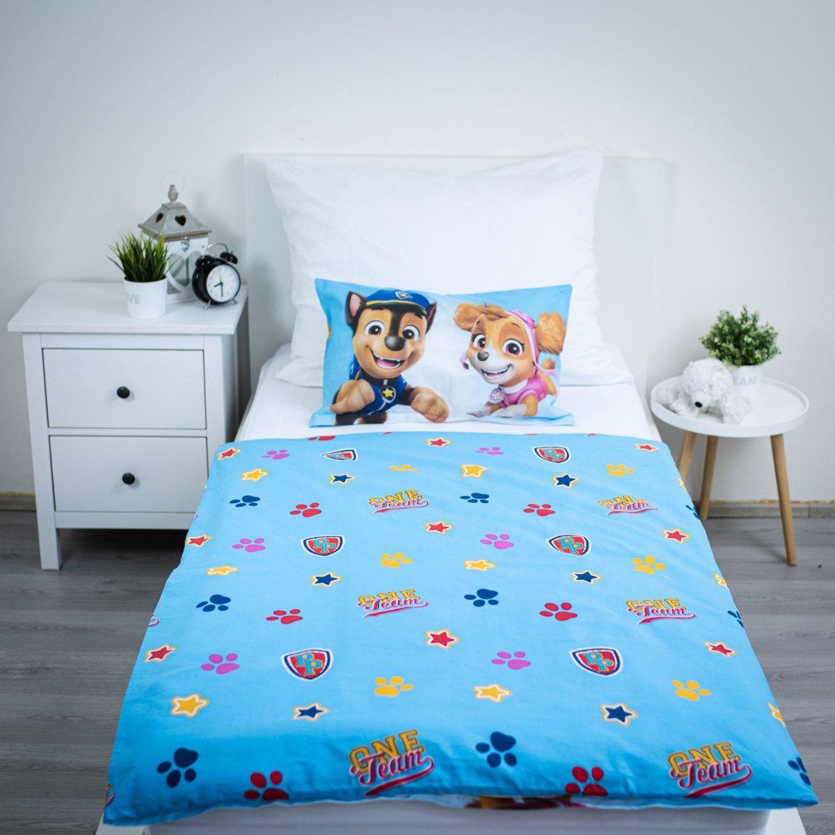 PAW PATROL Bettwäsche zweiteiliges Set für Baby 100 × 135 cm 40 x 60 cm, Baumwolle, 2 teilig