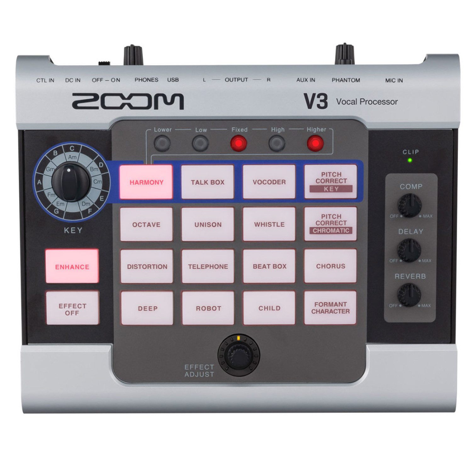 Zoom Audio Zoom V3 Vocal Processor mit 9V Netzteil Digitales Aufnahmegerät (Vocal-Prozessor Effektgerät)