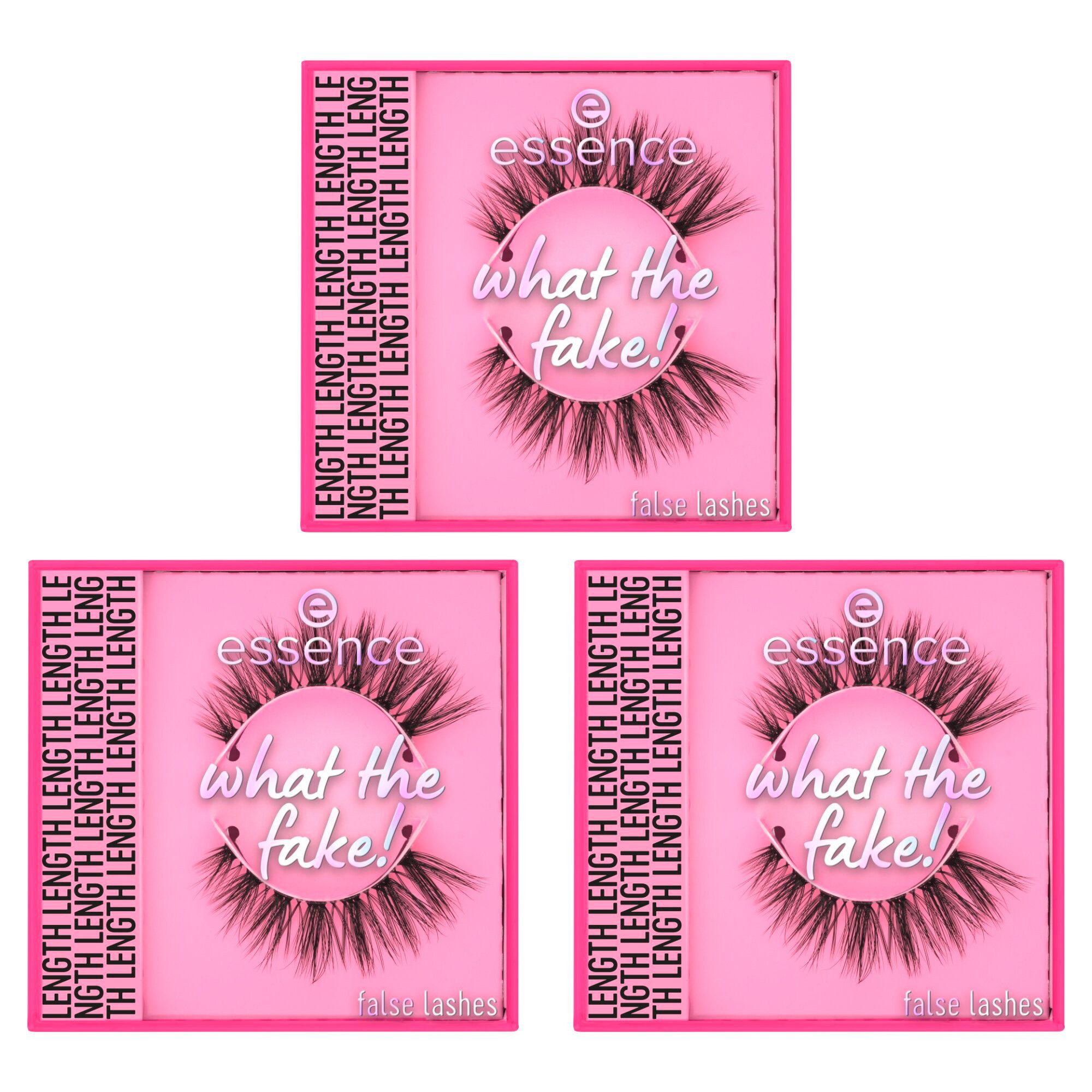 Essence Bandwimpern what the fake! false lashes, Set, 3 tlg., 3-tlg., Wiederverwendbar