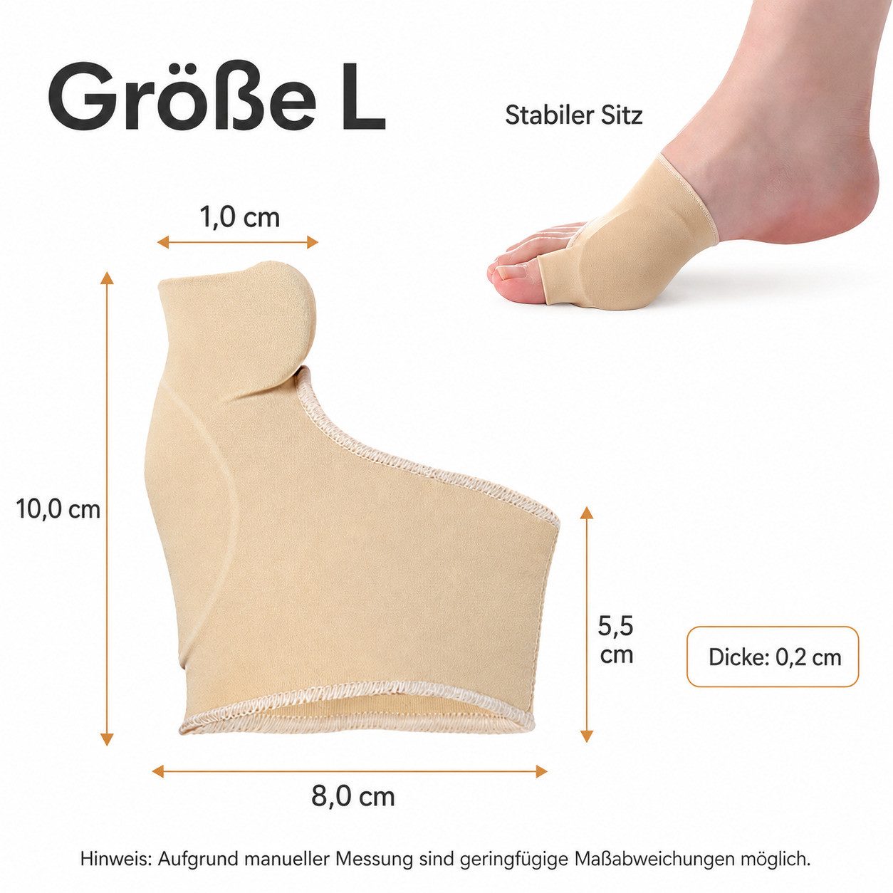 COOL-i ® Hallux-Bandage Hallux Valgus Zehenspreizer & Socken-Set,bei Ballenzeh, Zehenkorrektur mit Seitenschutz – Rutschfeste