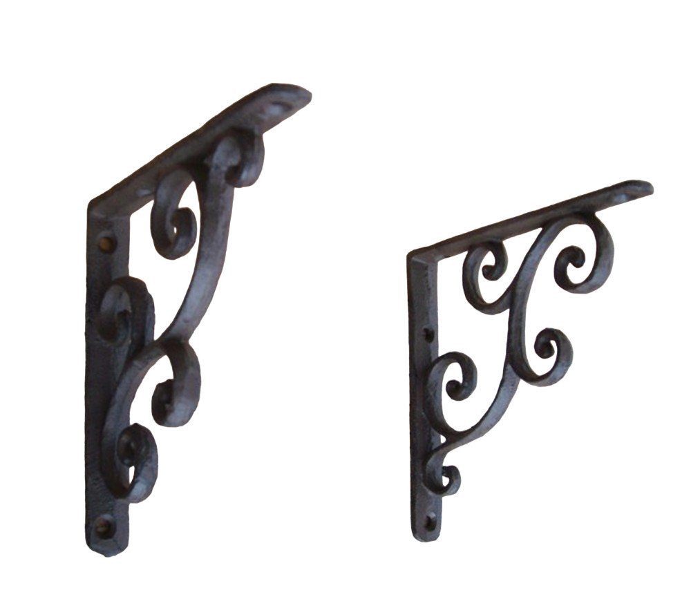 Deko-Impression Wandregalhalter Regalwinkel, 2 Stück Regalträger, Wandkonsolen, Wandregal, Gusseisen, 2-tlg.