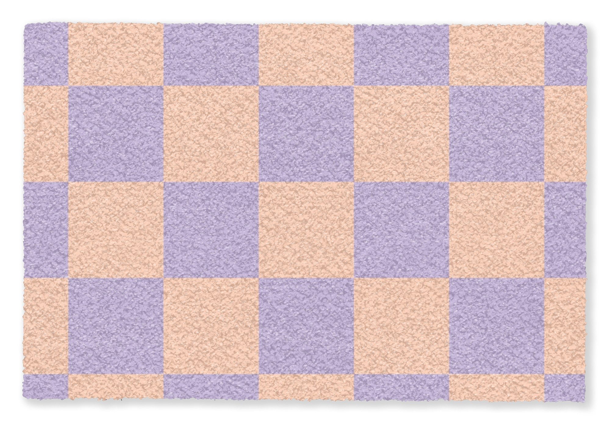 MuchoWow Fußmatte Schachbrettmuster - Lila - Rosa - Würfel, Rechteckig, innen Schmutzfangmatte, Tür, Schmutzfänger Flur, Teppich 60x40 cm