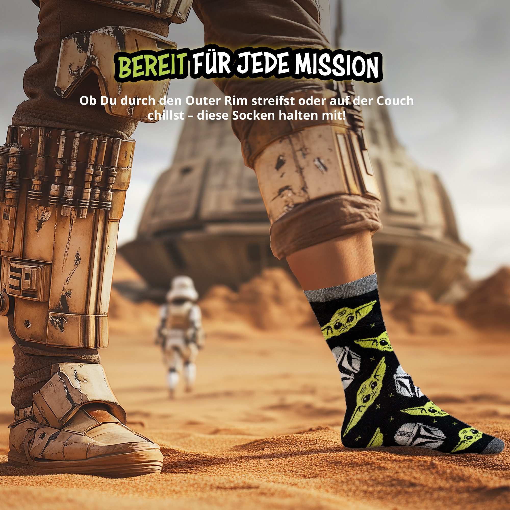 United Labels® Socken Star Wars The Mandalorian Socken Sneaker Strümpfe (5er Pack) 40-45 – Bild 5 von 5