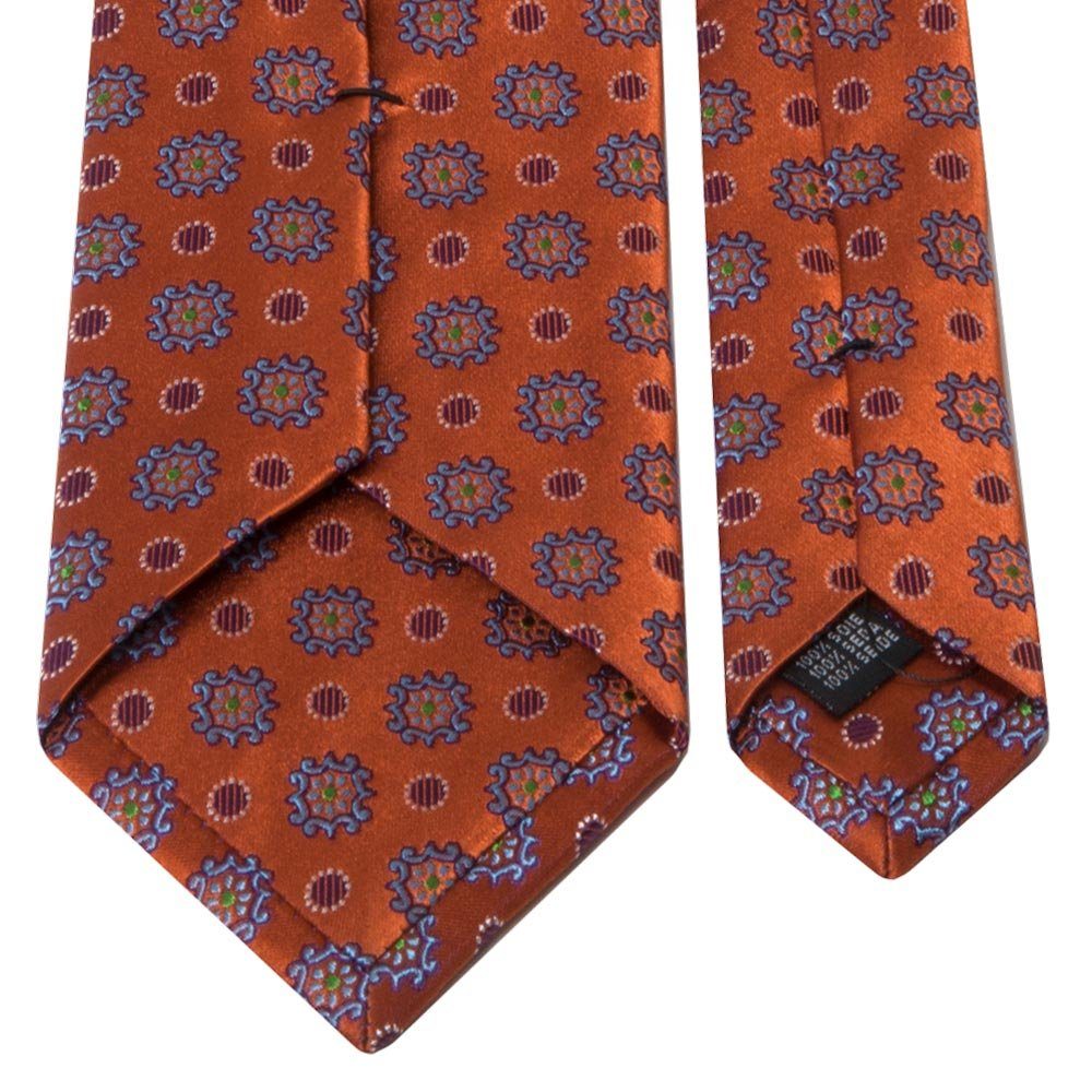 geometrischem BGENTS Muster Breit mit Krawatte (8cm) Seiden-Jacquard Krawatte Orange