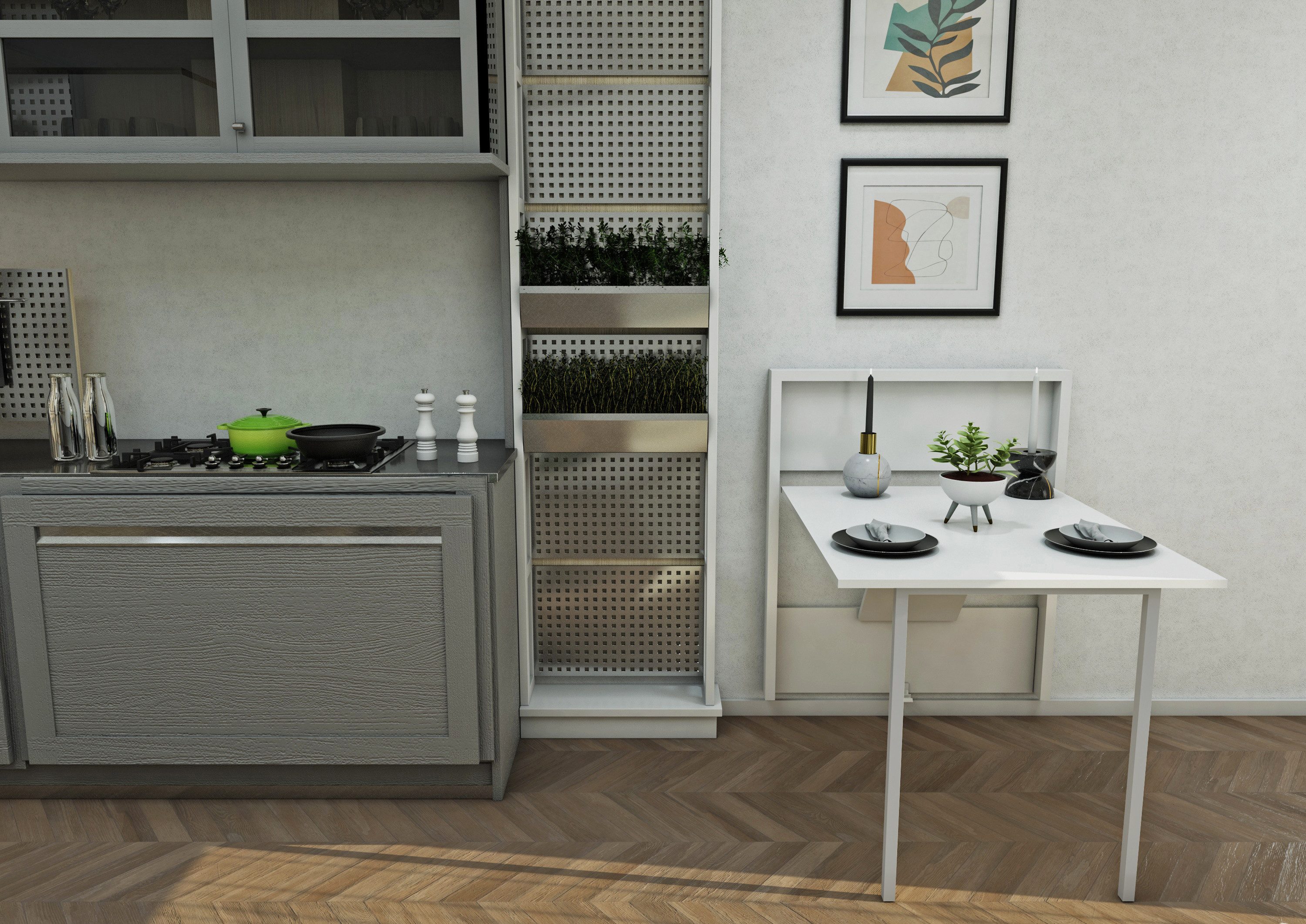 Multimo Küchentisch Multimo Secret Wandklapptisch